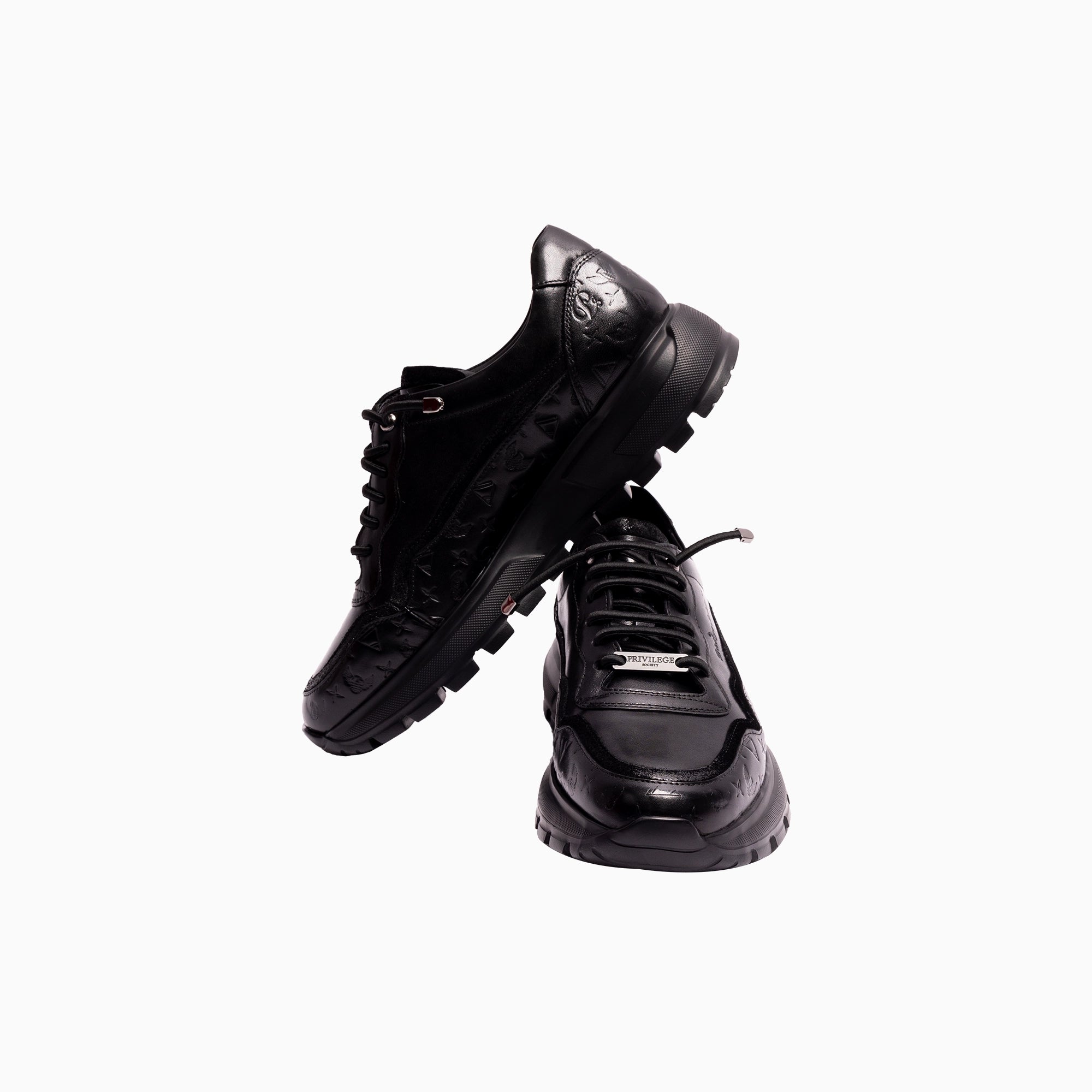 Men's Monogram Leather HC Sneaker Privilege Society - Tops and Bottoms USA