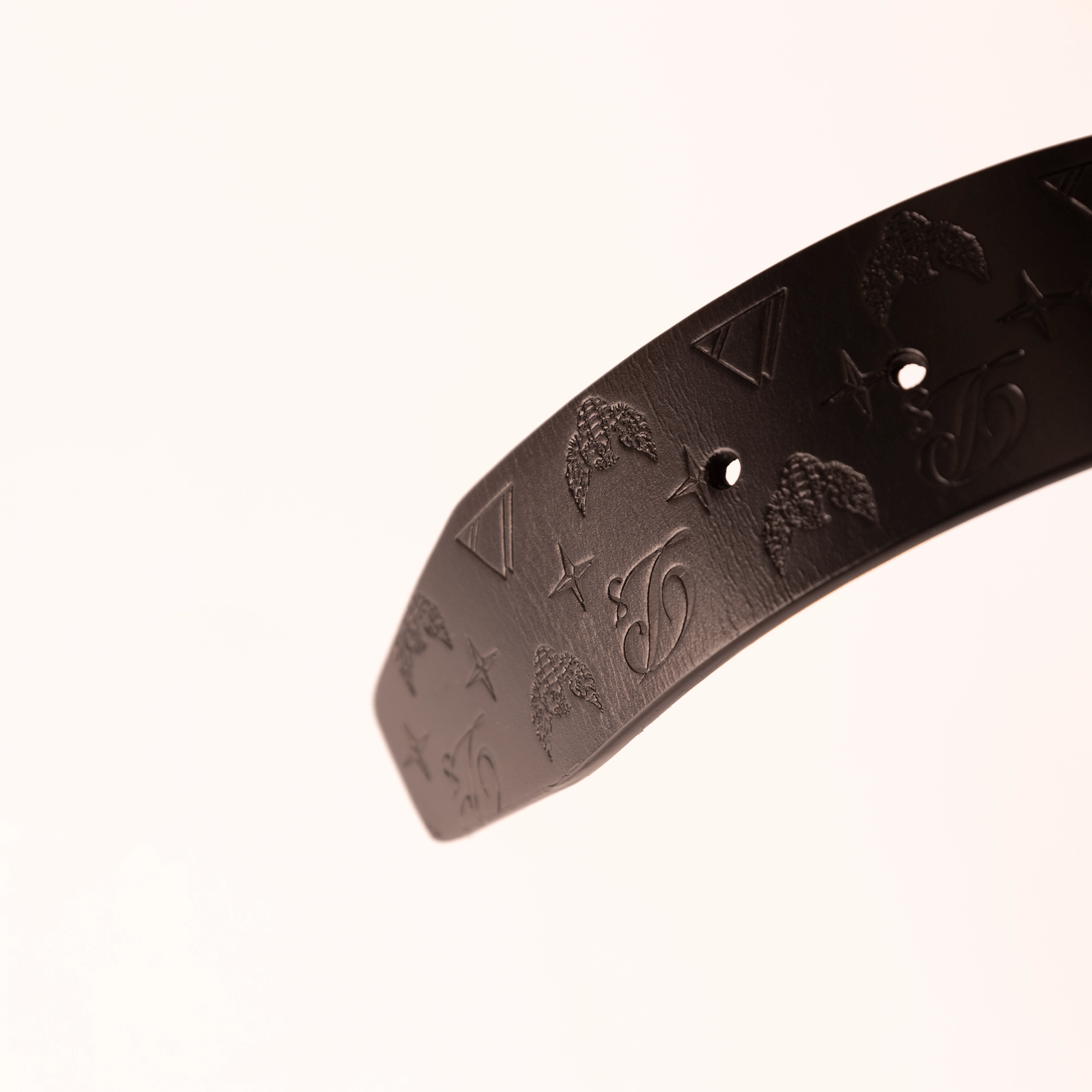 Men's Monogram Leather HC Belt Gold Black Privilege Society - Tops and Bottoms USA