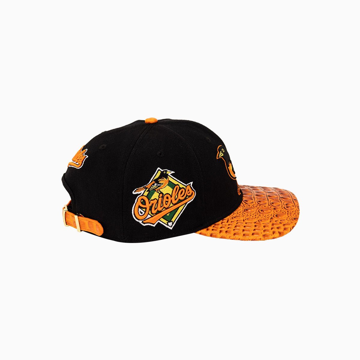 Baltimore Orioles MLB Leather Visor Snapback Hat Pro Standard - Tops and Bottoms USA