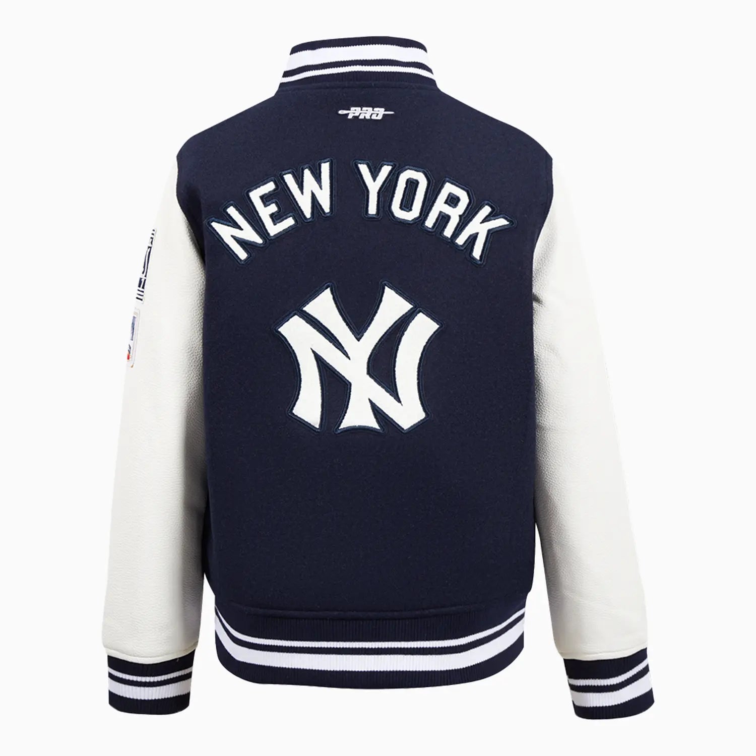 Chaqueta universitaria clásica retro de lana acanalada de los New York Yankees MLB para niños