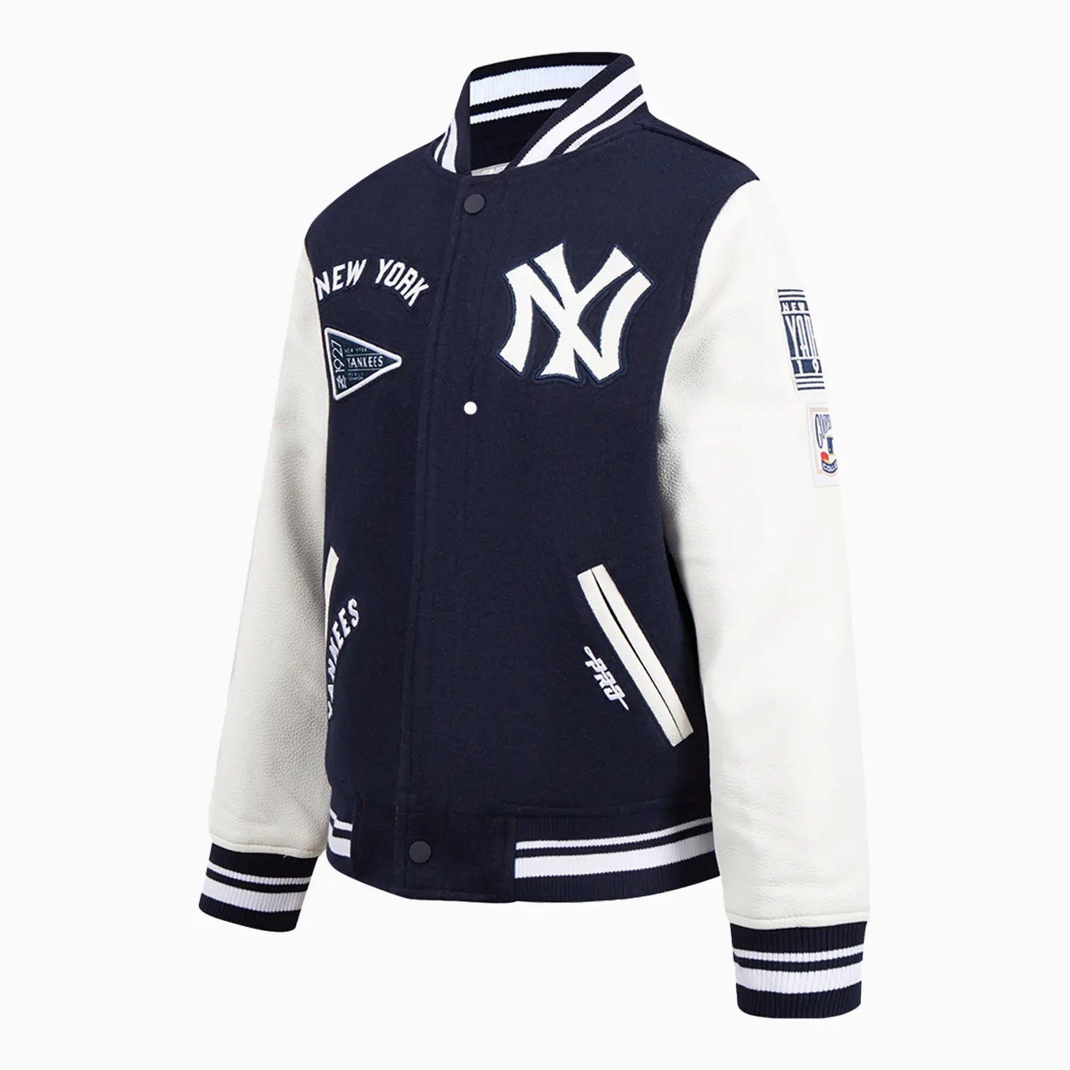 Chaqueta universitaria clásica retro de lana acanalada de los New York Yankees MLB para niños