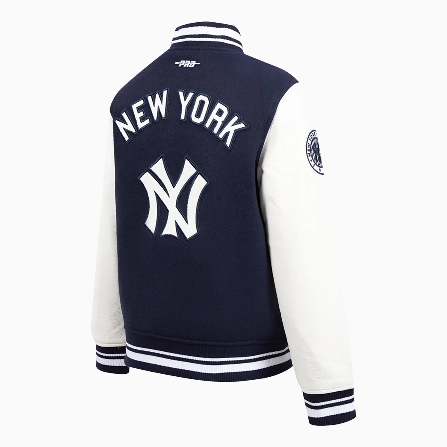 Chaqueta universitaria clásica retro de lana acanalada de los New York Yankees MLB para niños