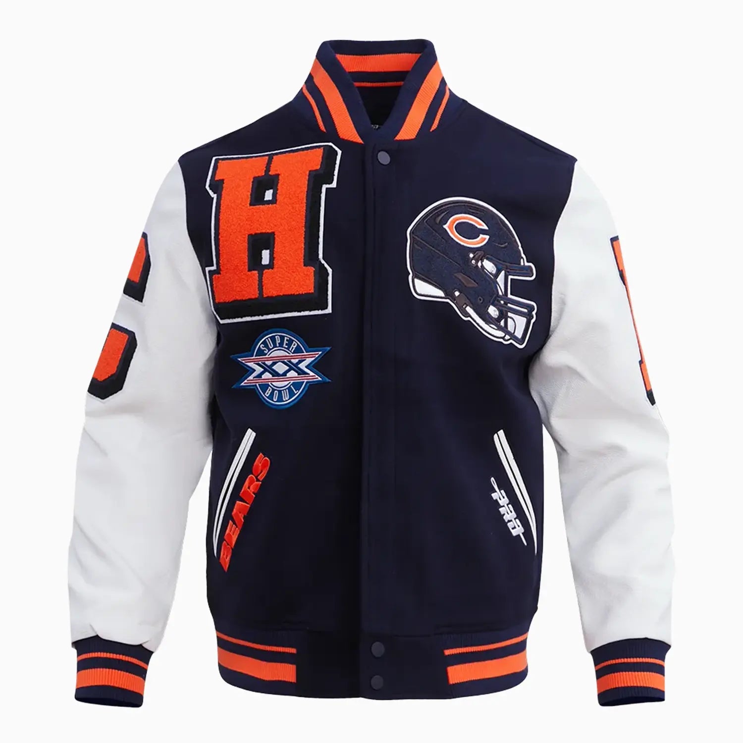 Men's Chicago Bears Mash Up Varsity Jacket Pro Standard - Tops and Bottoms USA