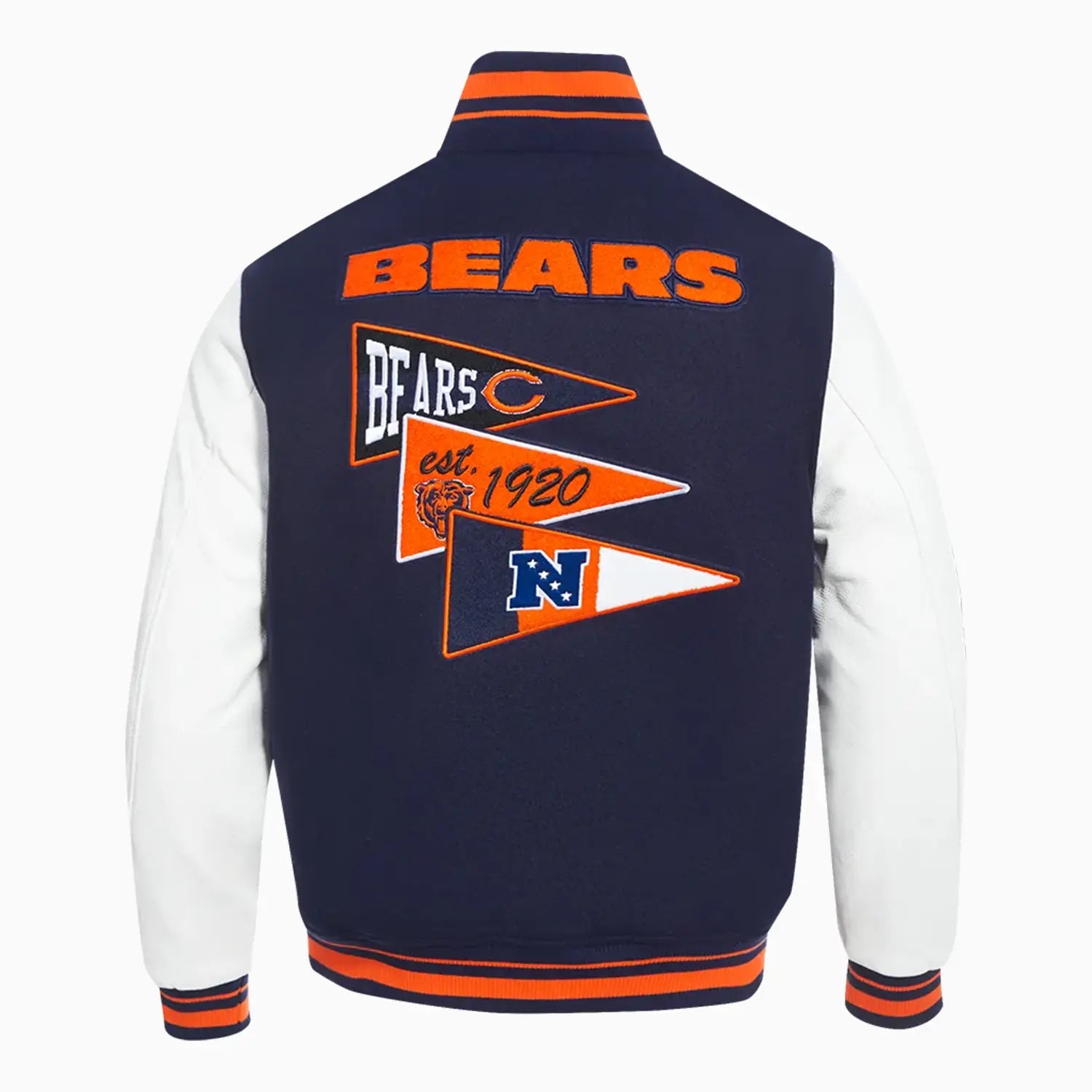 Men's Chicago Bears Team Pennants Wool Varsity Jacket