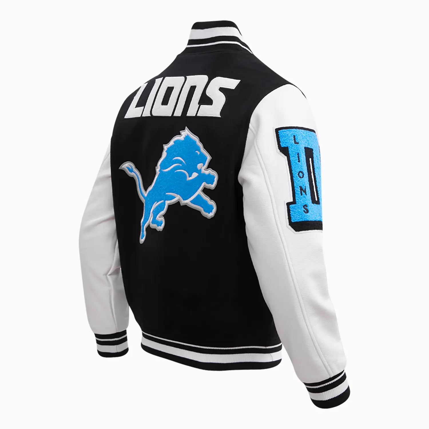 Men's Detroit Lions NFL Mash Up Rib Wool Varsity Jacket