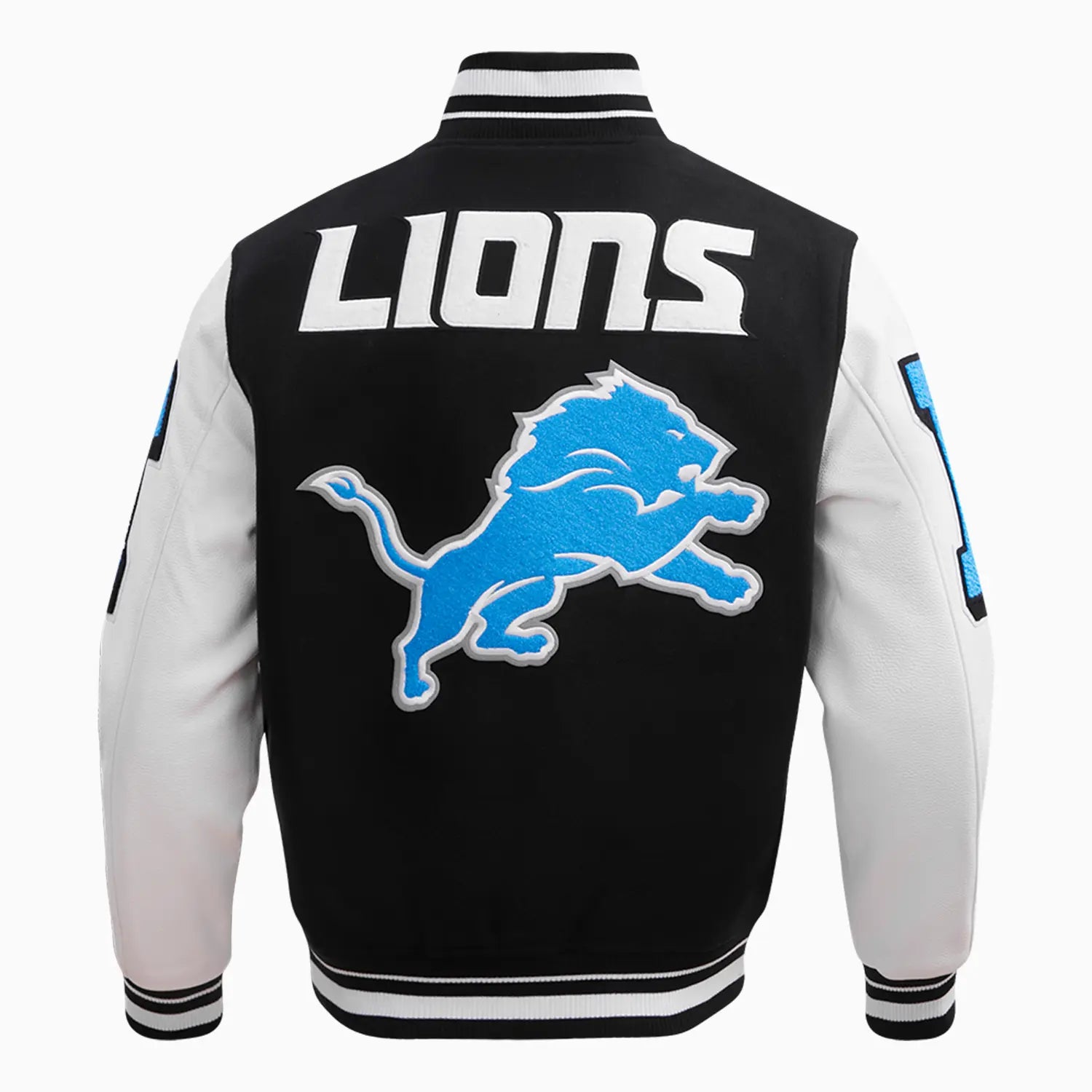 Men's Detroit Lions NFL Mash Up Rib Wool Varsity Jacket