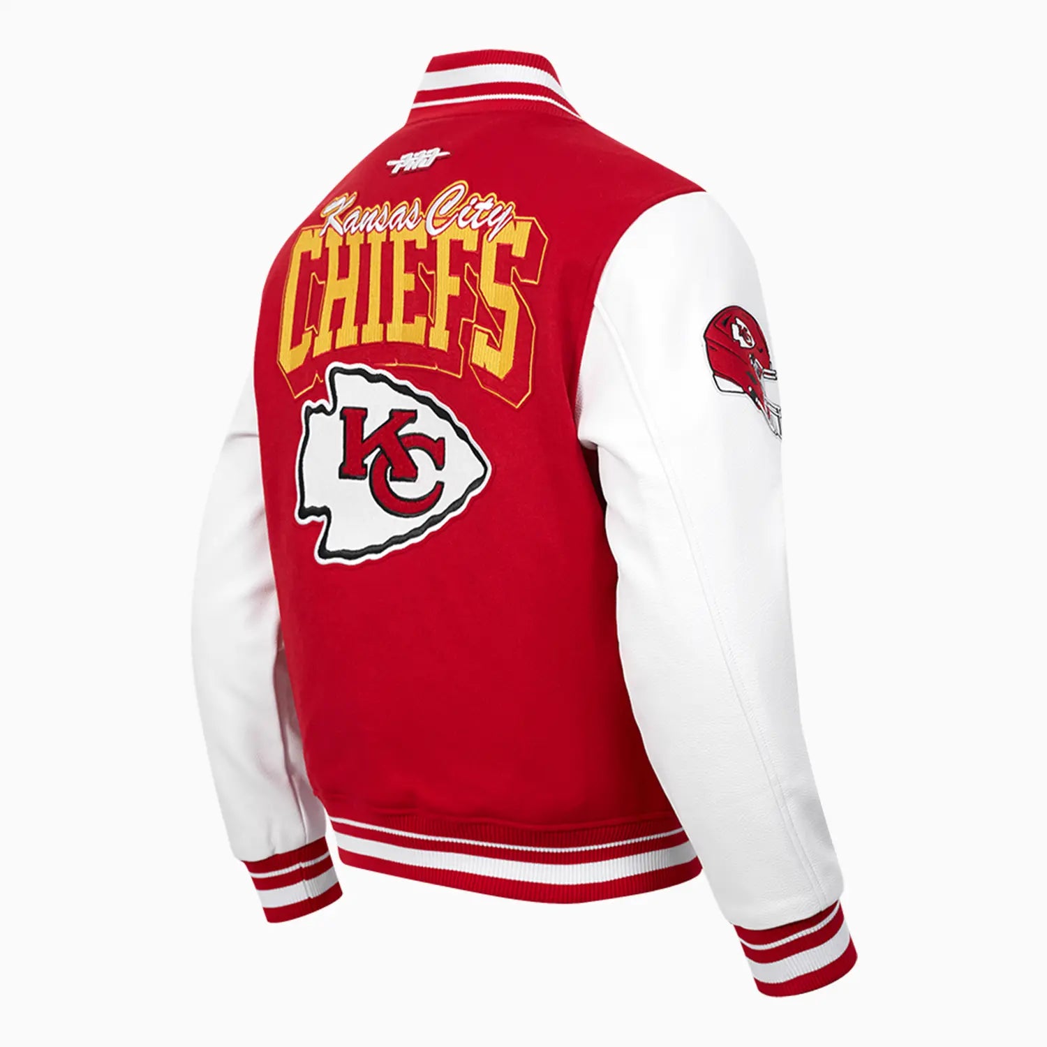 Men's Kansas City Chiefs NFL Team Badge Rib Wool Varsity Jacket