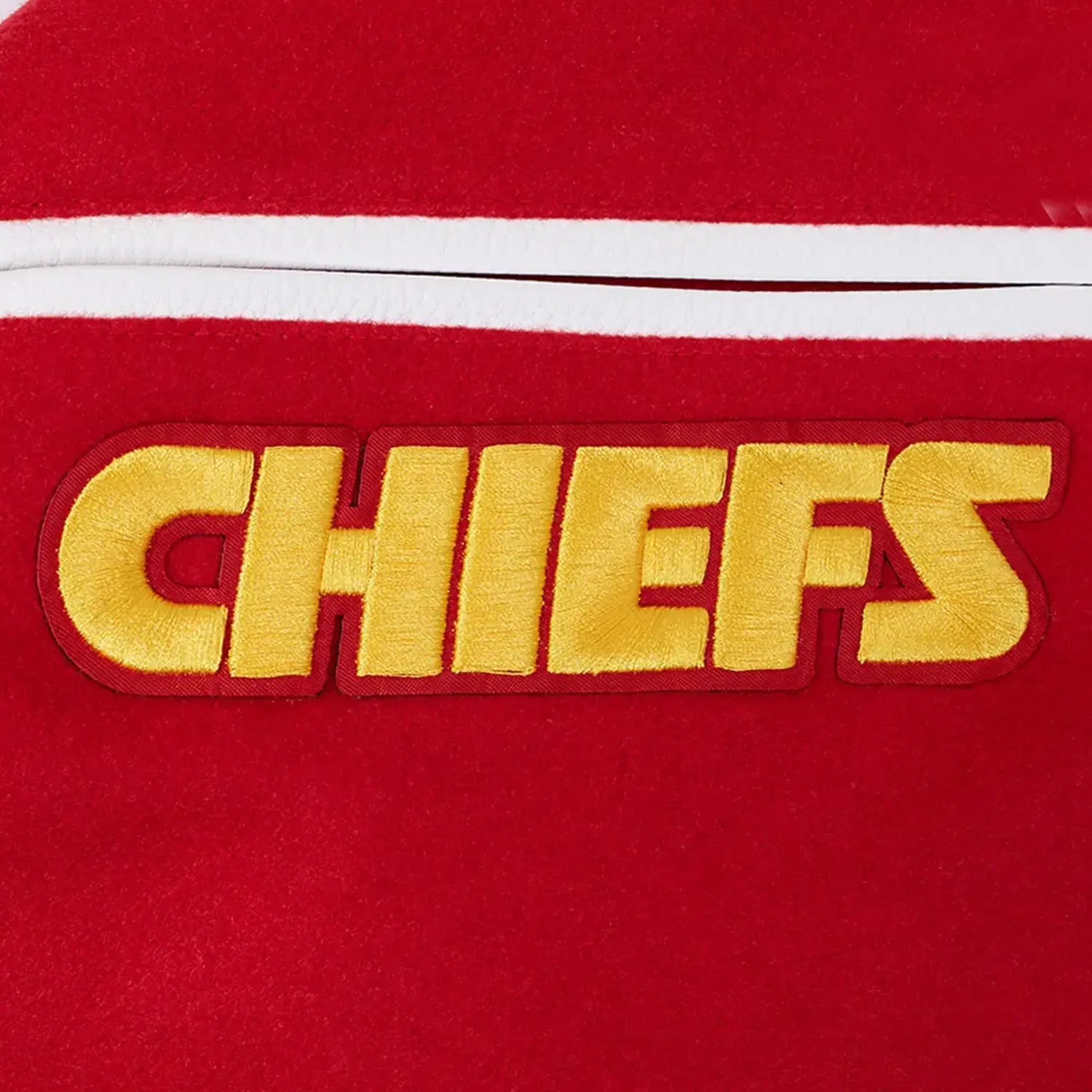 Men's Kansas City Chiefs NFL Team Badge Rib Wool Varsity Jacket