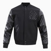 Men's MLB New York Yankees Triple Black Varsity Jacket