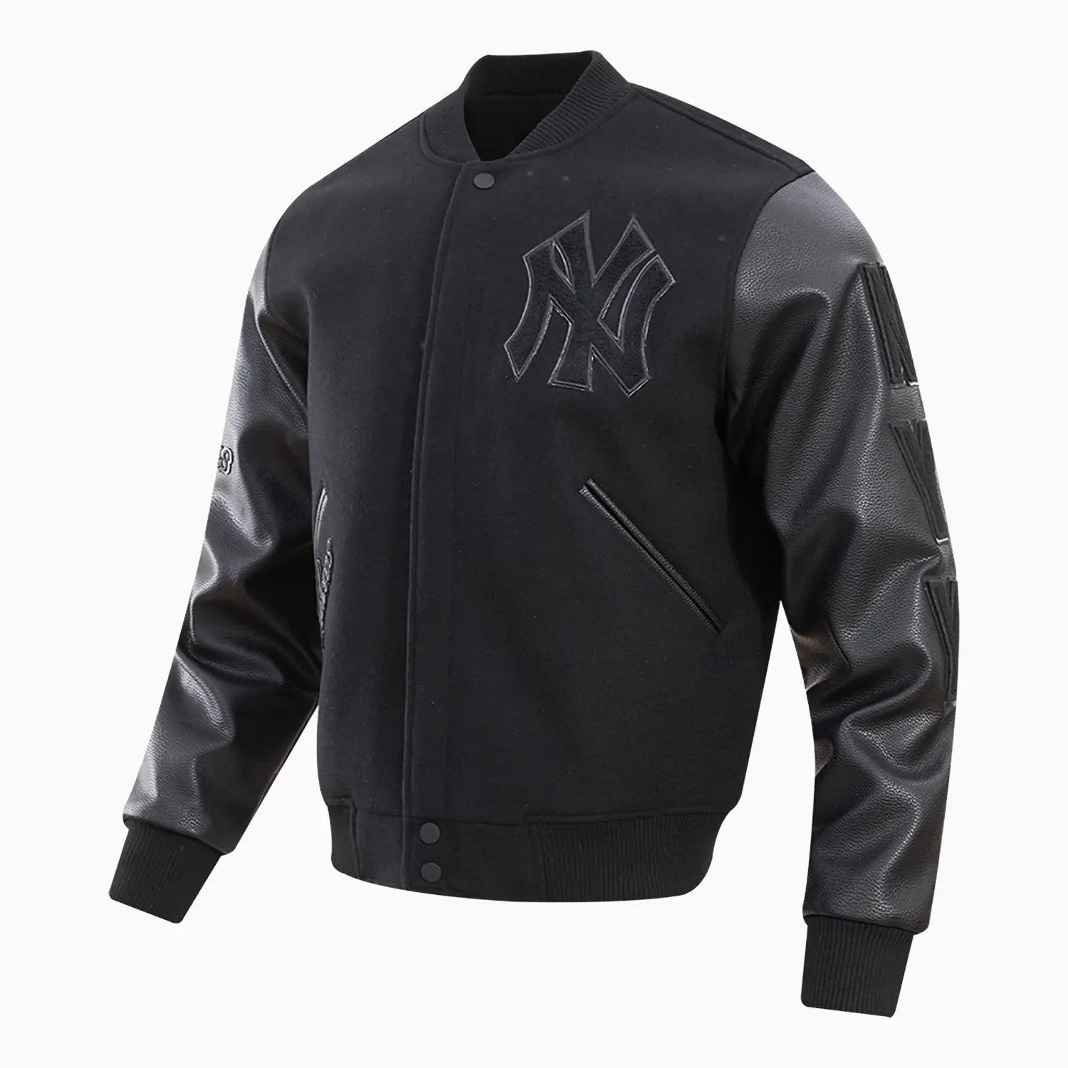 Men's MLB New York Yankees Triple Black Varsity Jacket