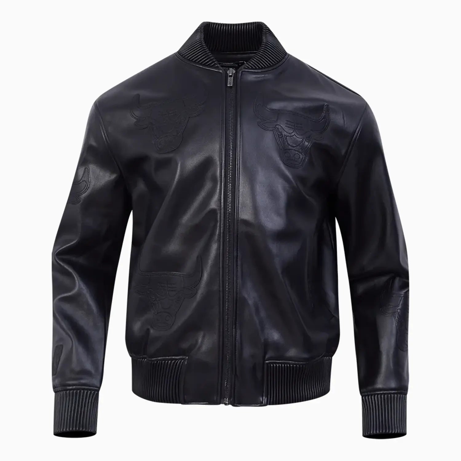 Men's NBA Chicago Bulls Washed Vanguard Leather Varsity Jacket