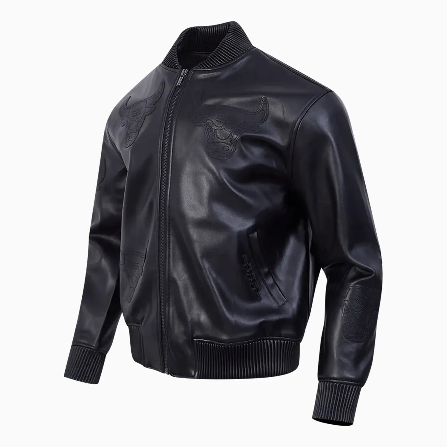 Men's NBA Chicago Bulls Washed Vanguard Leather Varsity Jacket