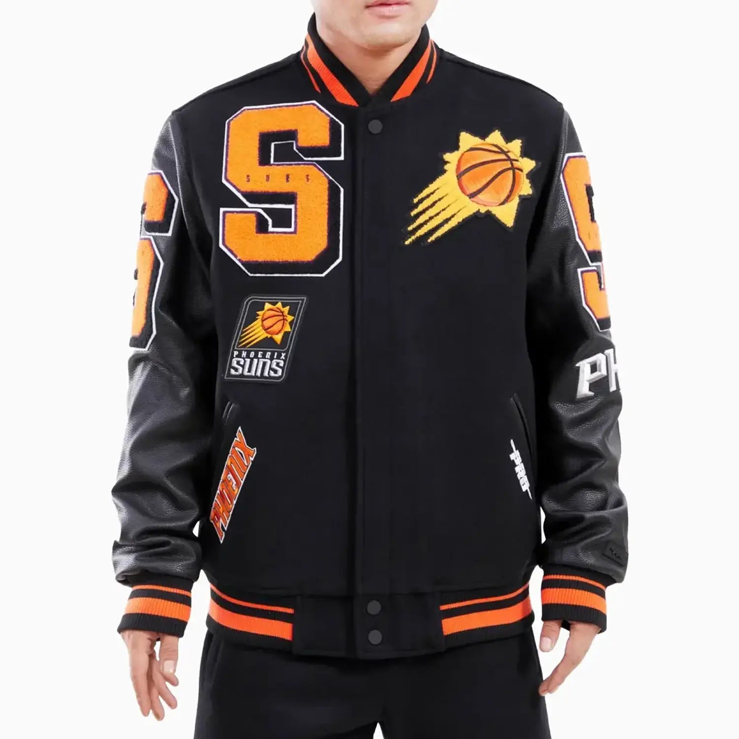Pro Standard Men's NBA Phoenix Suns Mashup Logo Varsity Jacket Pro Standard Men's NBA Phoenix Suns Mashup Logo Varsity Jacket