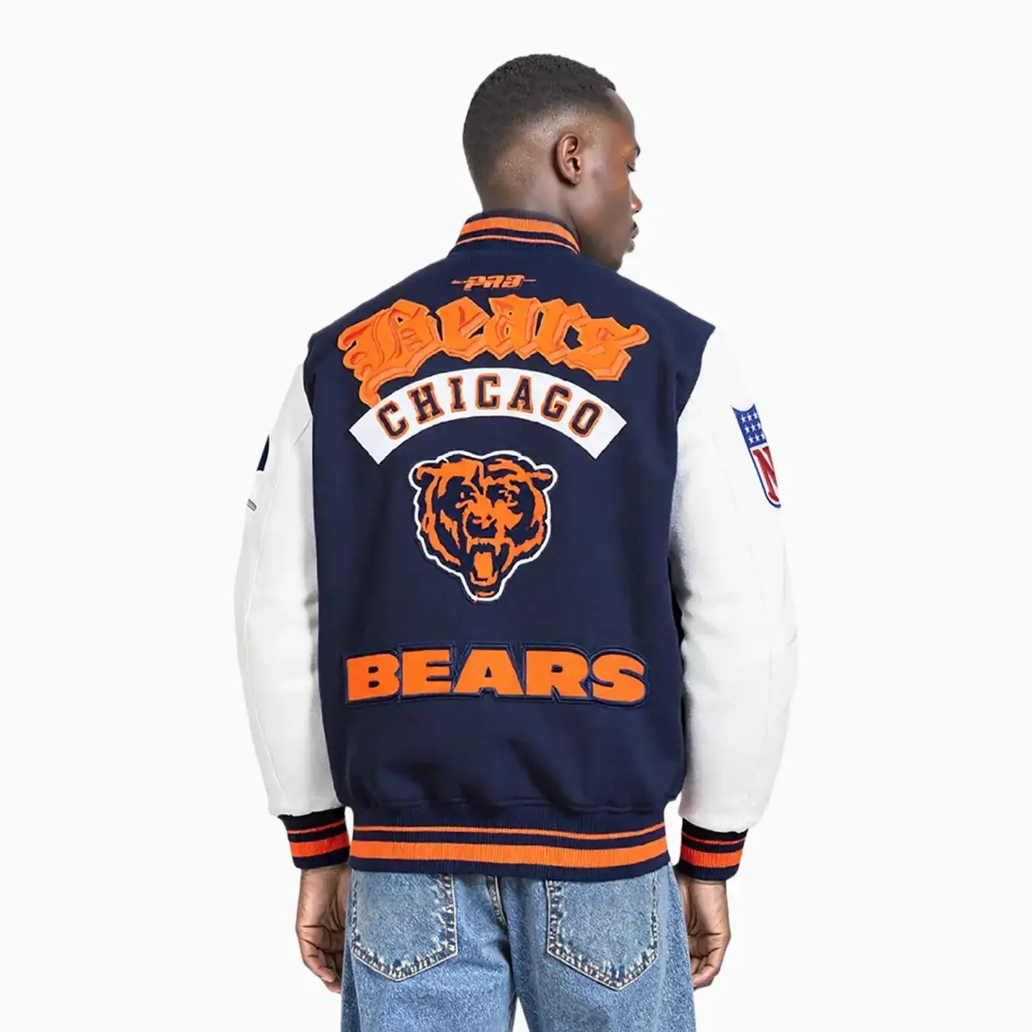 Men's NFL Chicago Bears Rib Wool Varsity Jacket Pro Standard - Tops and Bottoms USA