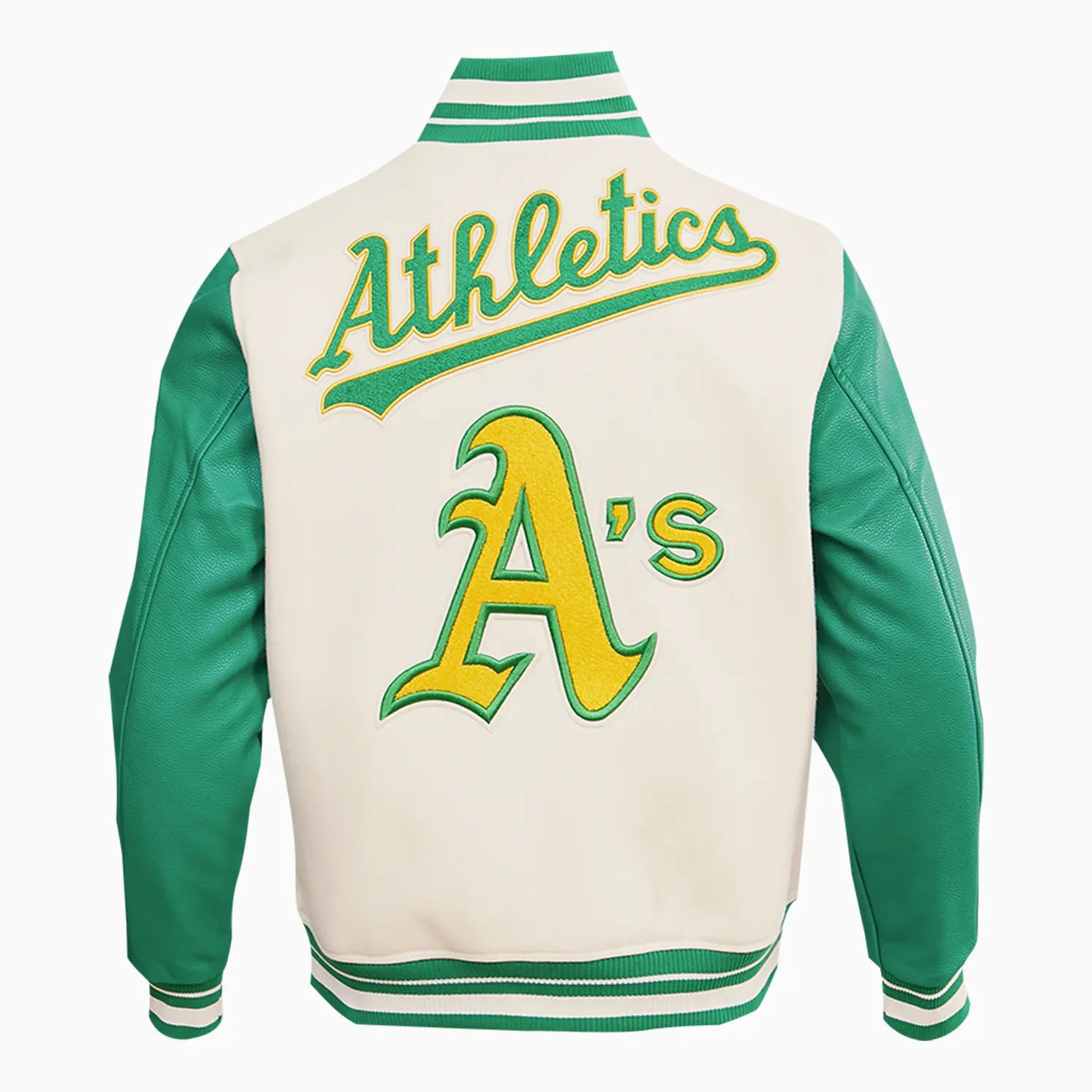 Men's Oakland Athletics MLB Retro Classic Rib Wool Varsity Jacket