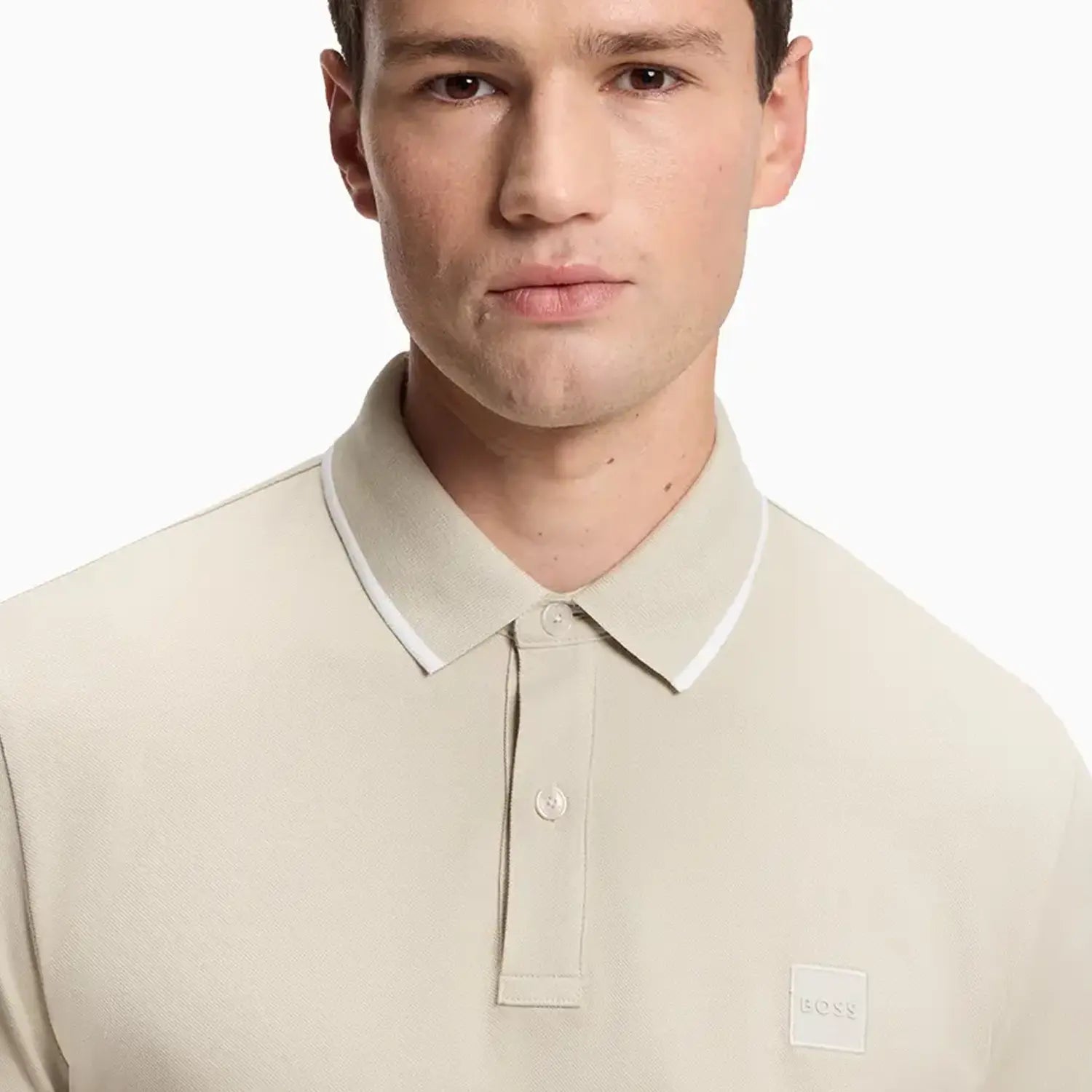 Men's Slim Fit Polo Shirt in Stretch-Cotton Piqué