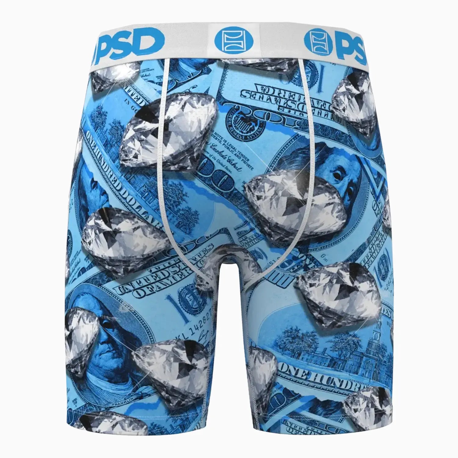 Men's Blue Fortune Standard Length Boxer PSD Underwear - Tops and Bottoms USA
