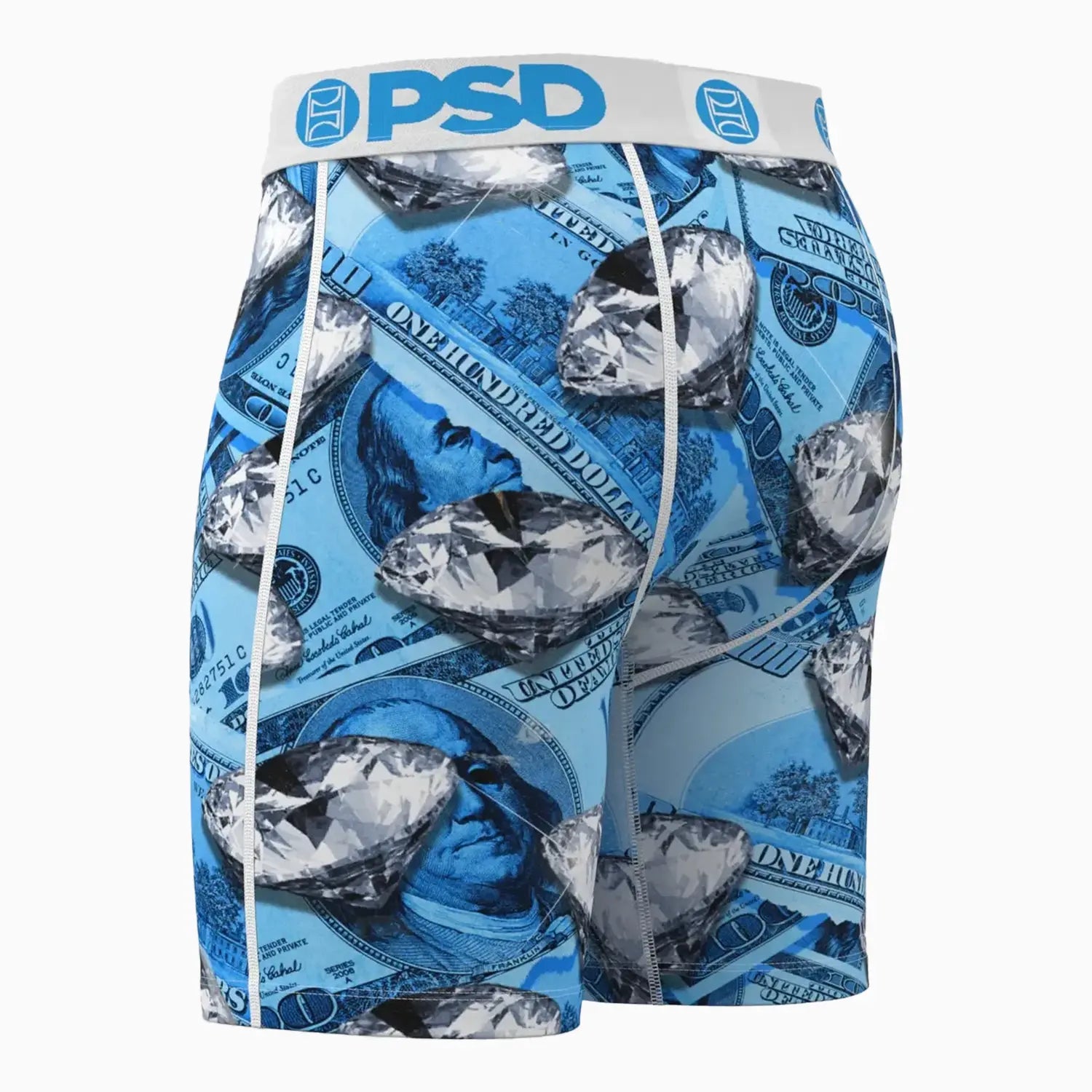 Men's Blue Fortune Standard Length Boxer PSD Underwear - Tops and Bottoms USA