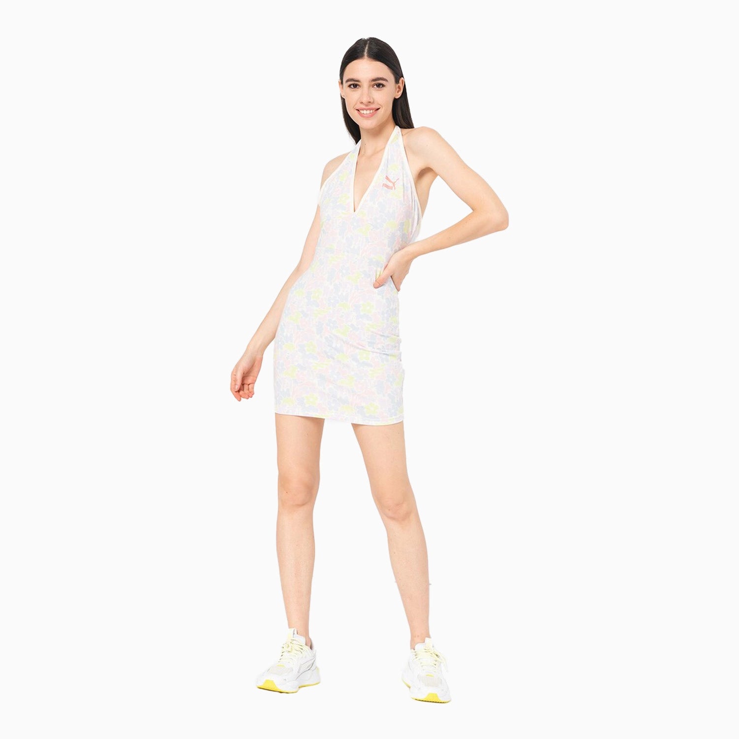 Puma Women's Classic Summer Resort AOP Halterneck Dress
