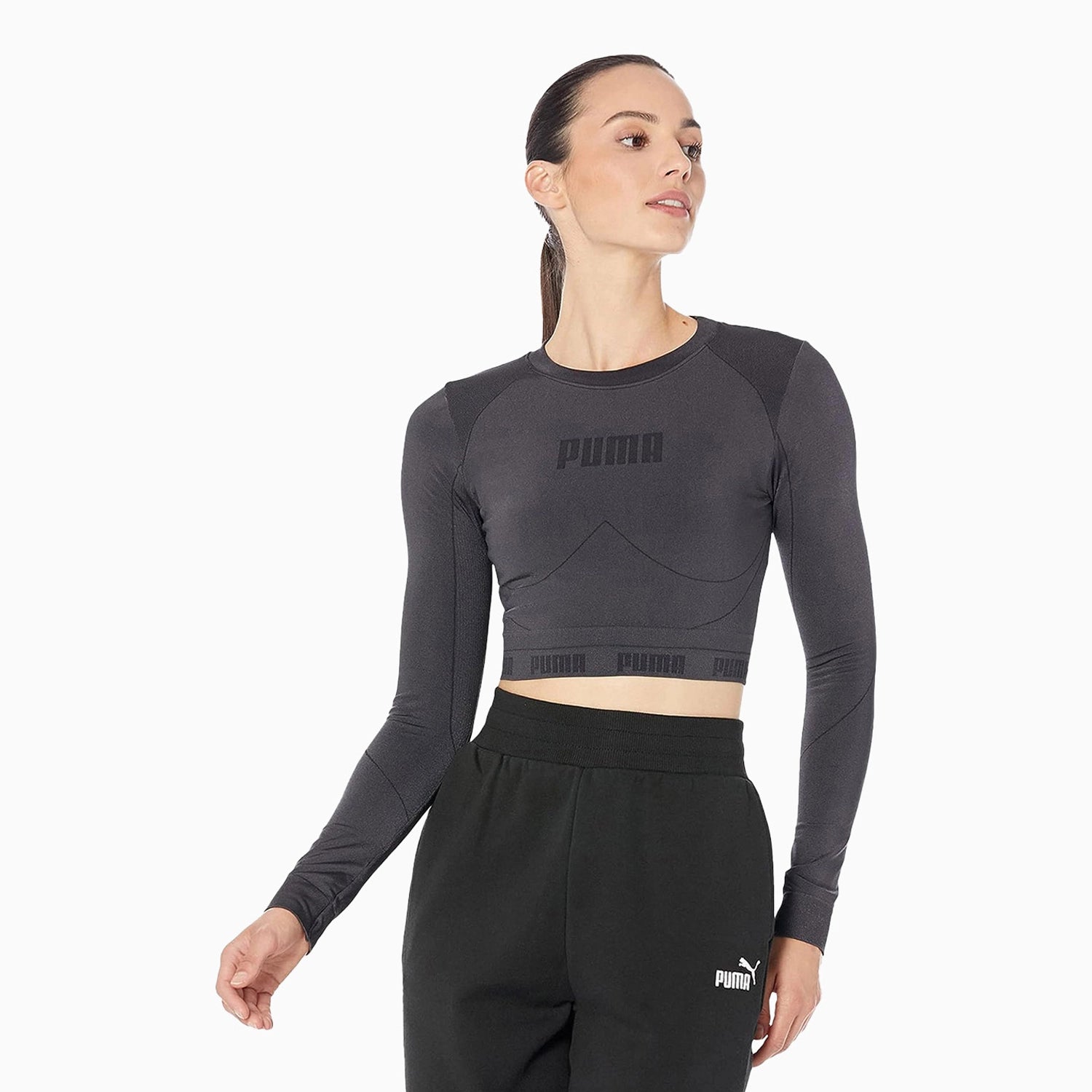 Puma Women s Evostripe Evoknit Long Sleeve Tee Black S
