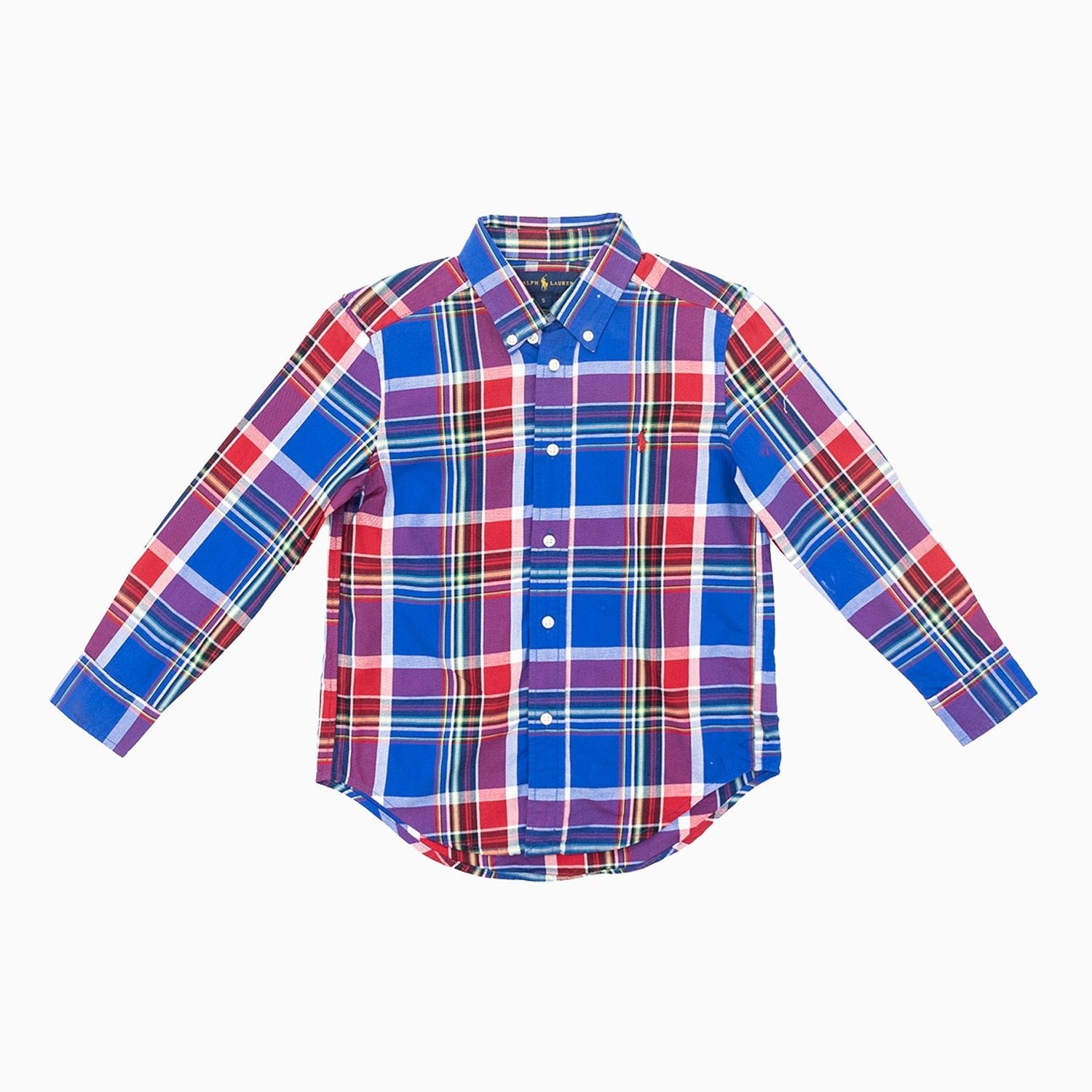 kids dress shirts Ralph Lauren Kid's Twill Blake Shirt, Royal Multi / 6