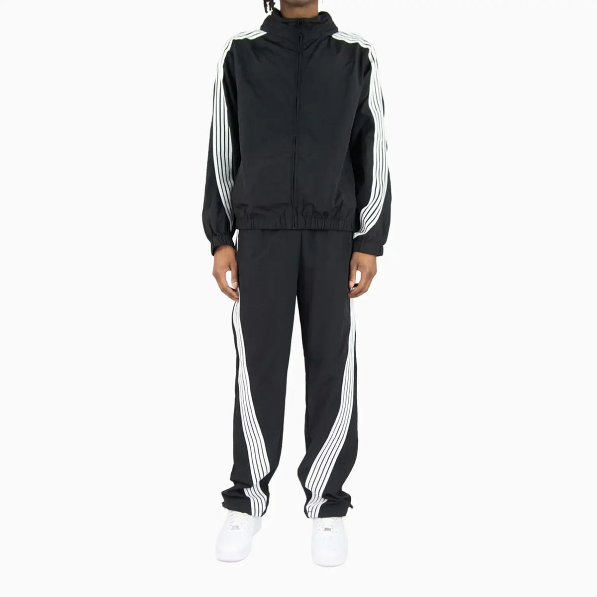 Kid's Striped Nylon Windbreaker Set Rebel Minds - Tops and Bottoms USA