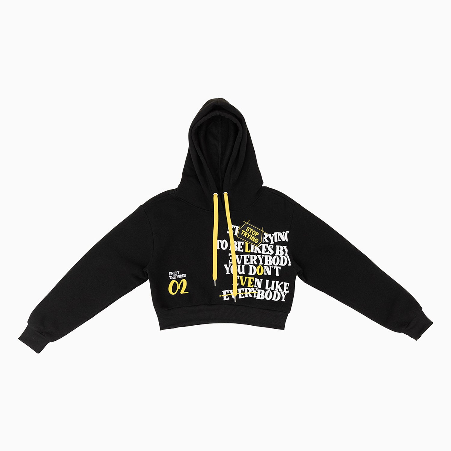 red-fox-womens-fleece-crop-graphic-pull-over-hoodie-hd2309-bk