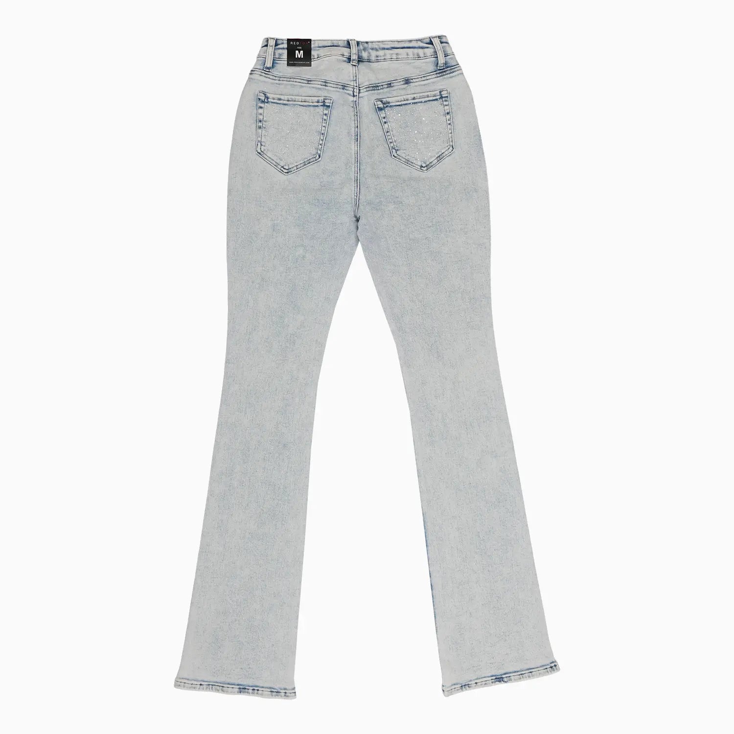 Women's Rhinestone Stacked Coated Jean Pant