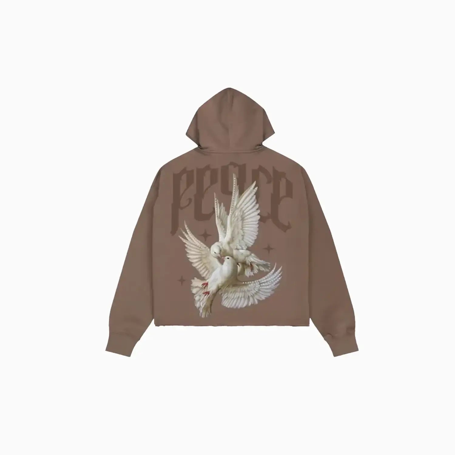 Men's Peace Rhinestone Cropped Fleece Hoodie Roku Studio - Tops and Bottoms USA