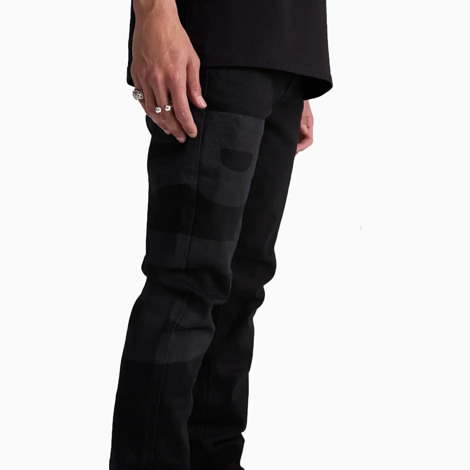 Men's Bryant Black Logo Slim Denim Pant