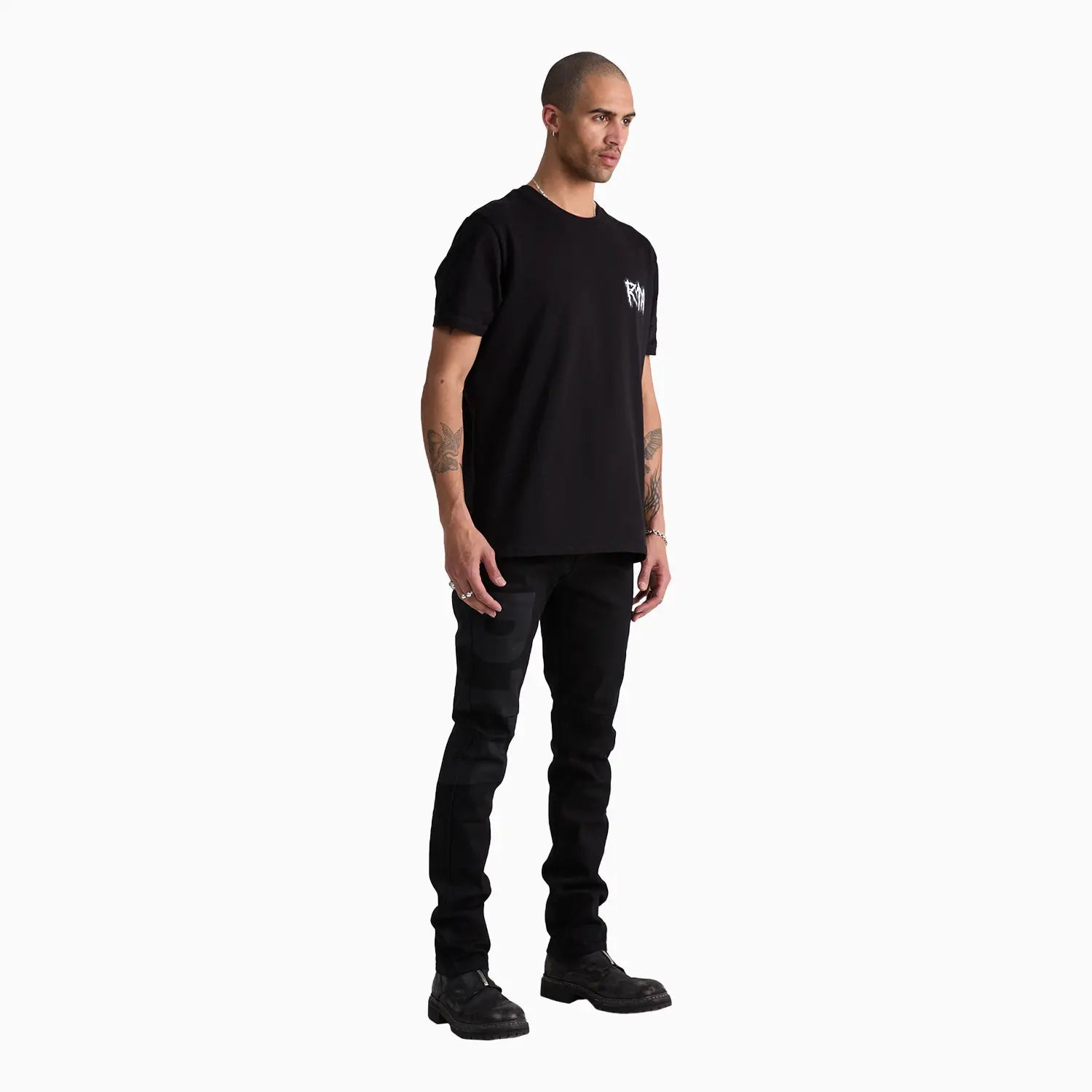 Men's Bryant Black Logo Slim Denim Pant