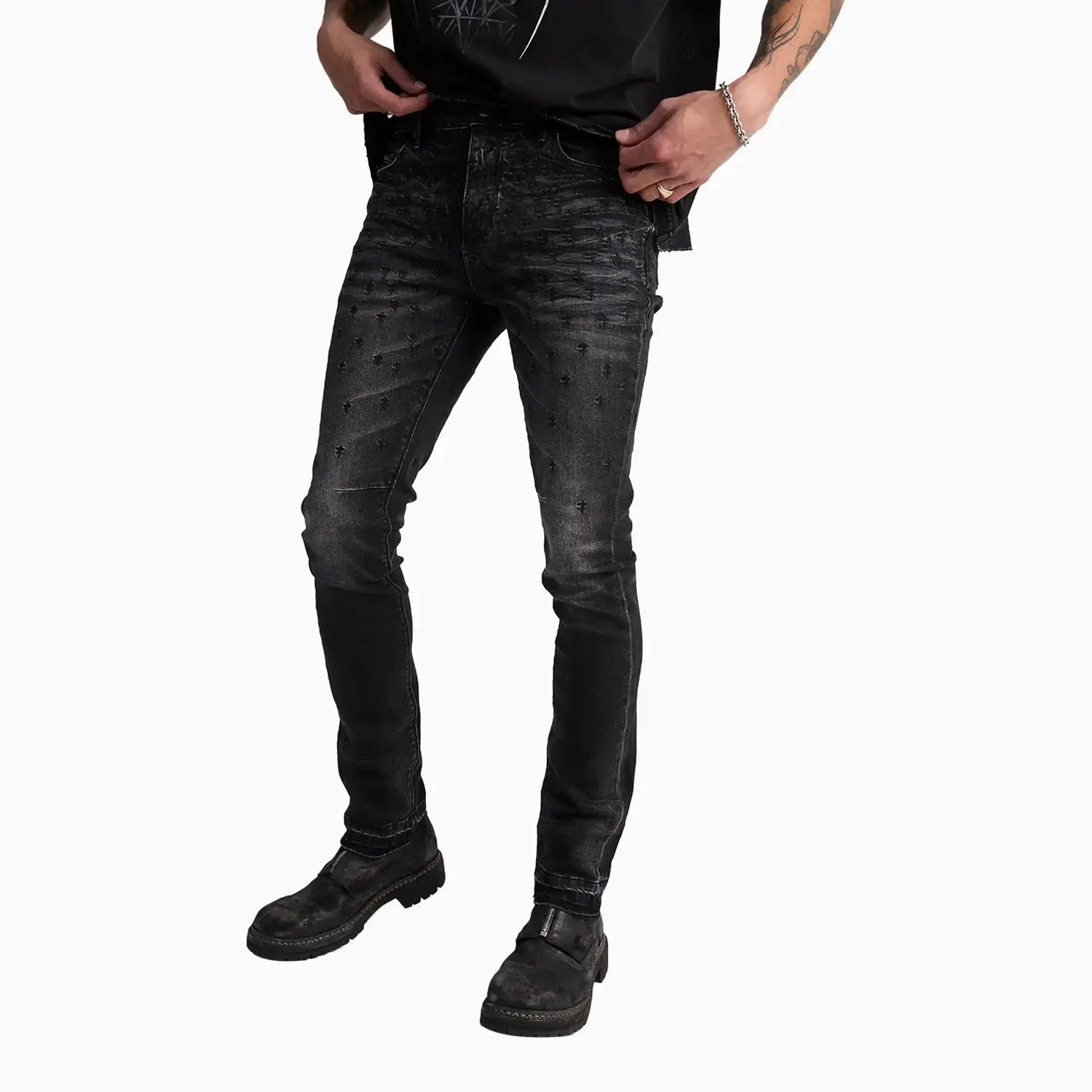 Men's Bryant Graphite Fade Cross Denim Pant