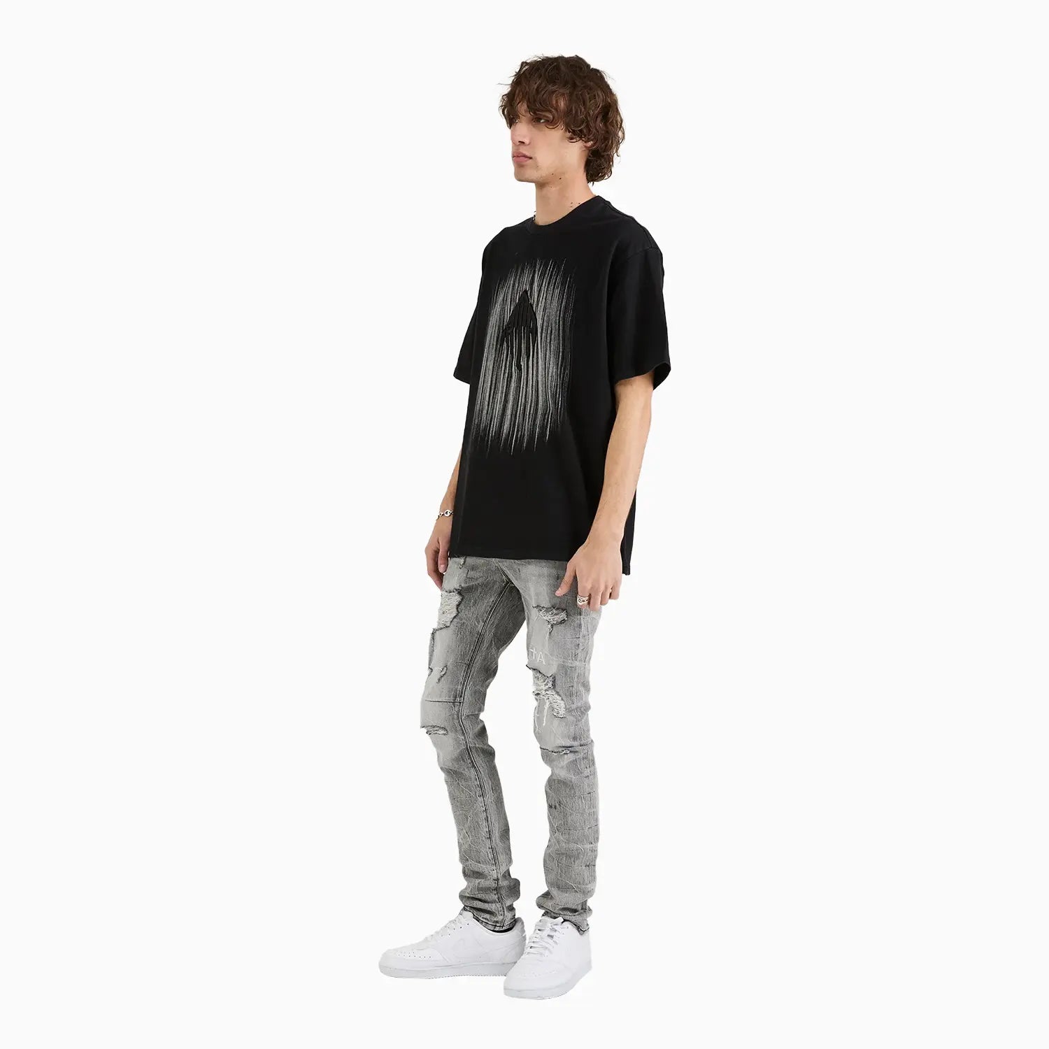 Men's Colin Etched Monogram Crew T-Shirt RTA - Tops and Bottoms USA