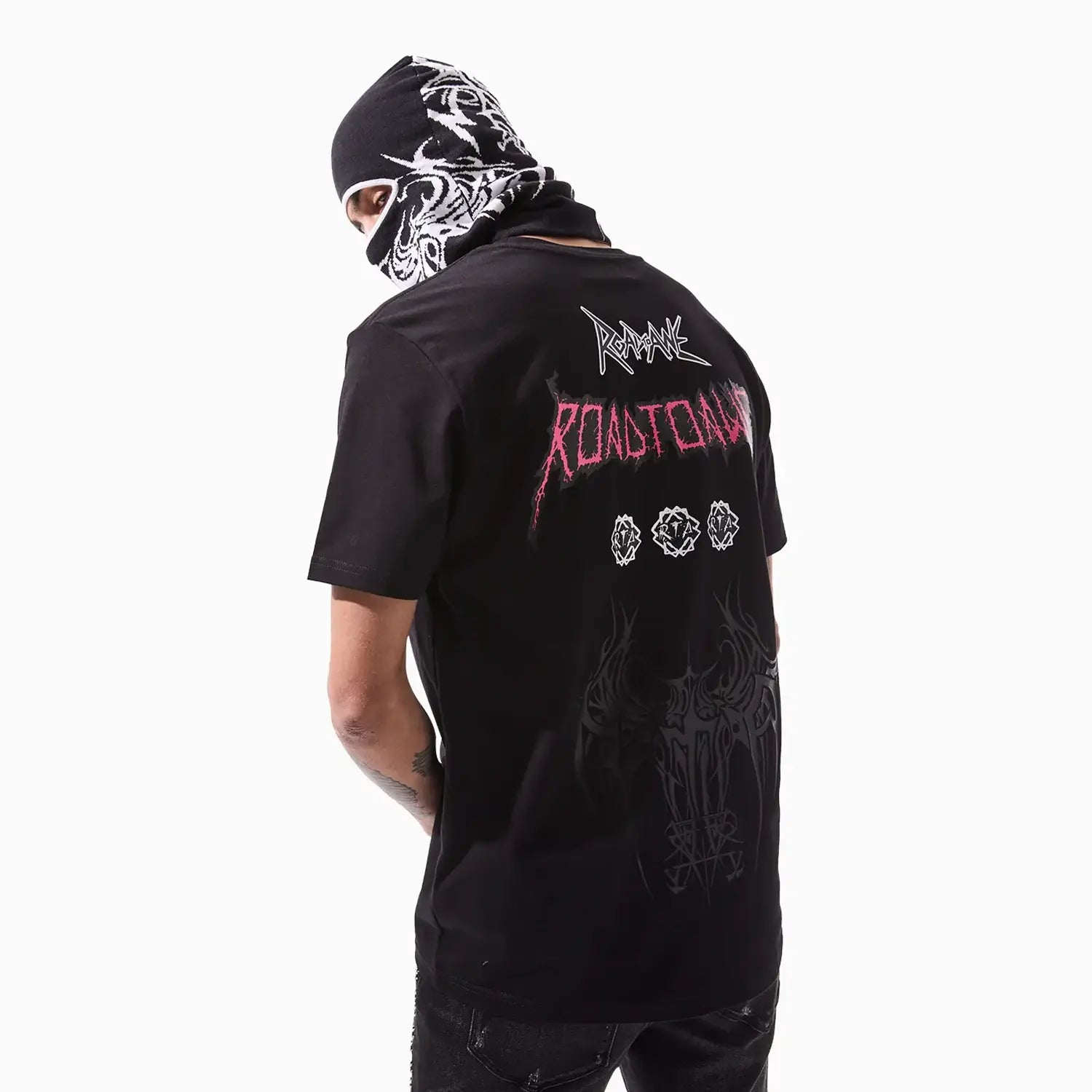 Men's Liam Black Cyber Metal T-Shirt RTA - Tops and Bottoms USA