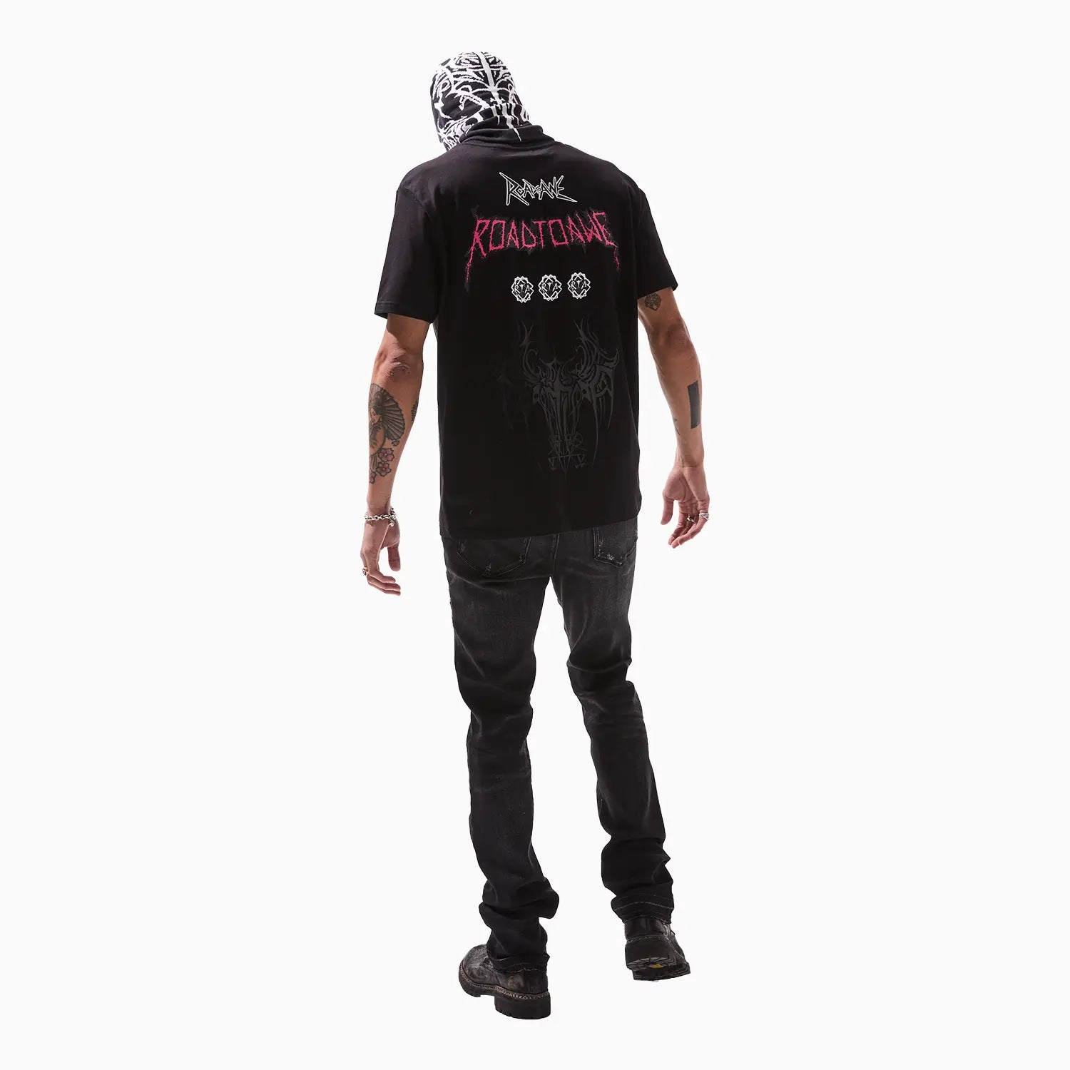 Men's Liam Black Cyber Metal T-Shirt RTA - Tops and Bottoms USA