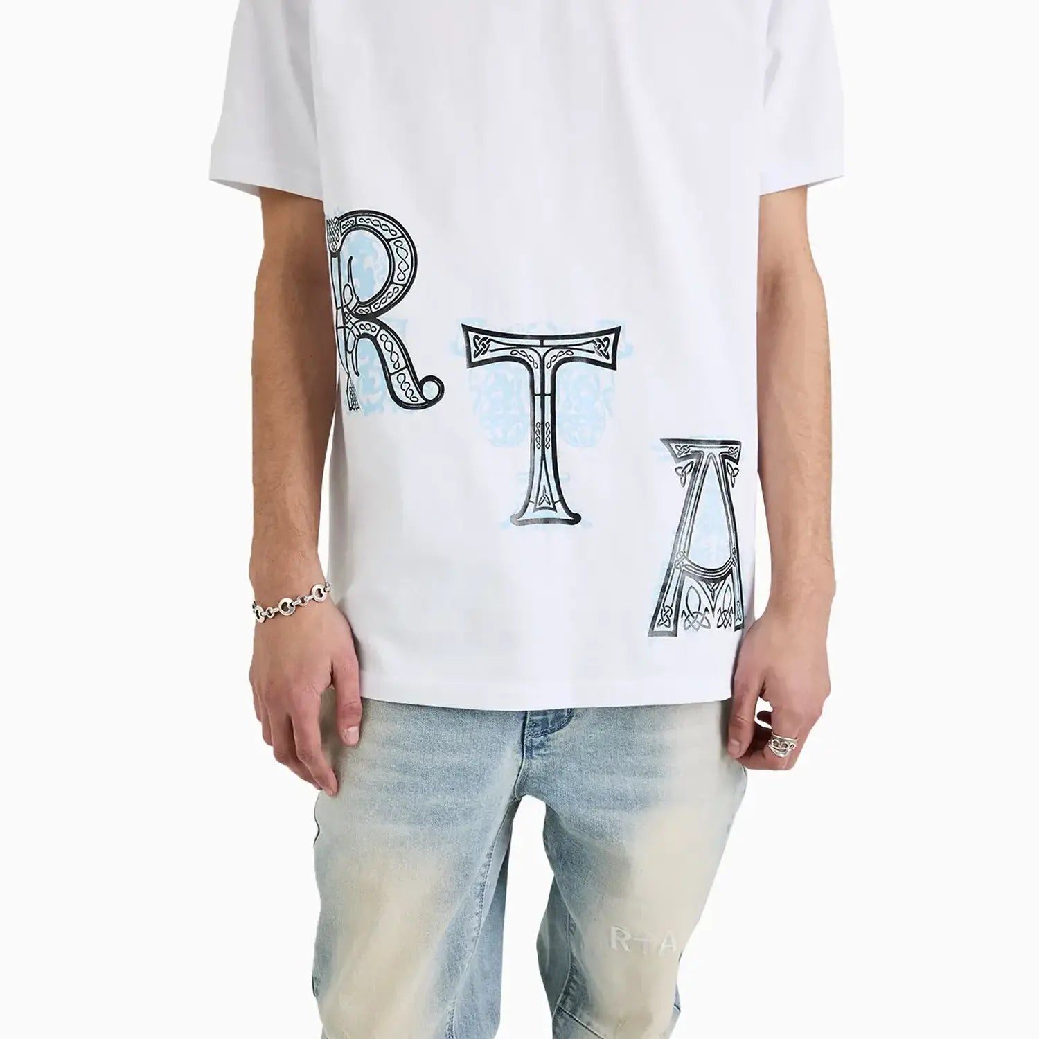 Men's Liam Illuminated Diagonal Logo Crew T-Shirt RTA - Tops and Bottoms USA