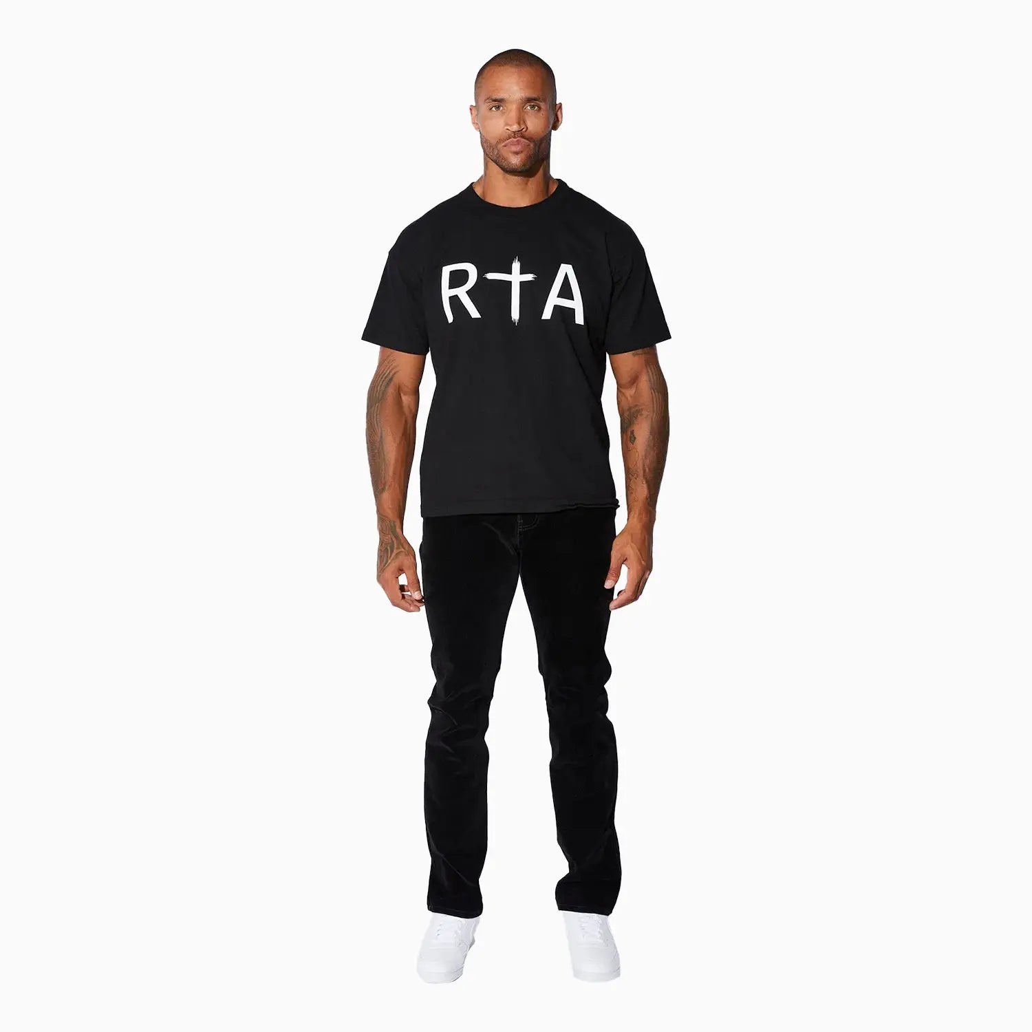 Men's Short Sleeve White Logo T-Shirt RTA - Tops and Bottoms USA