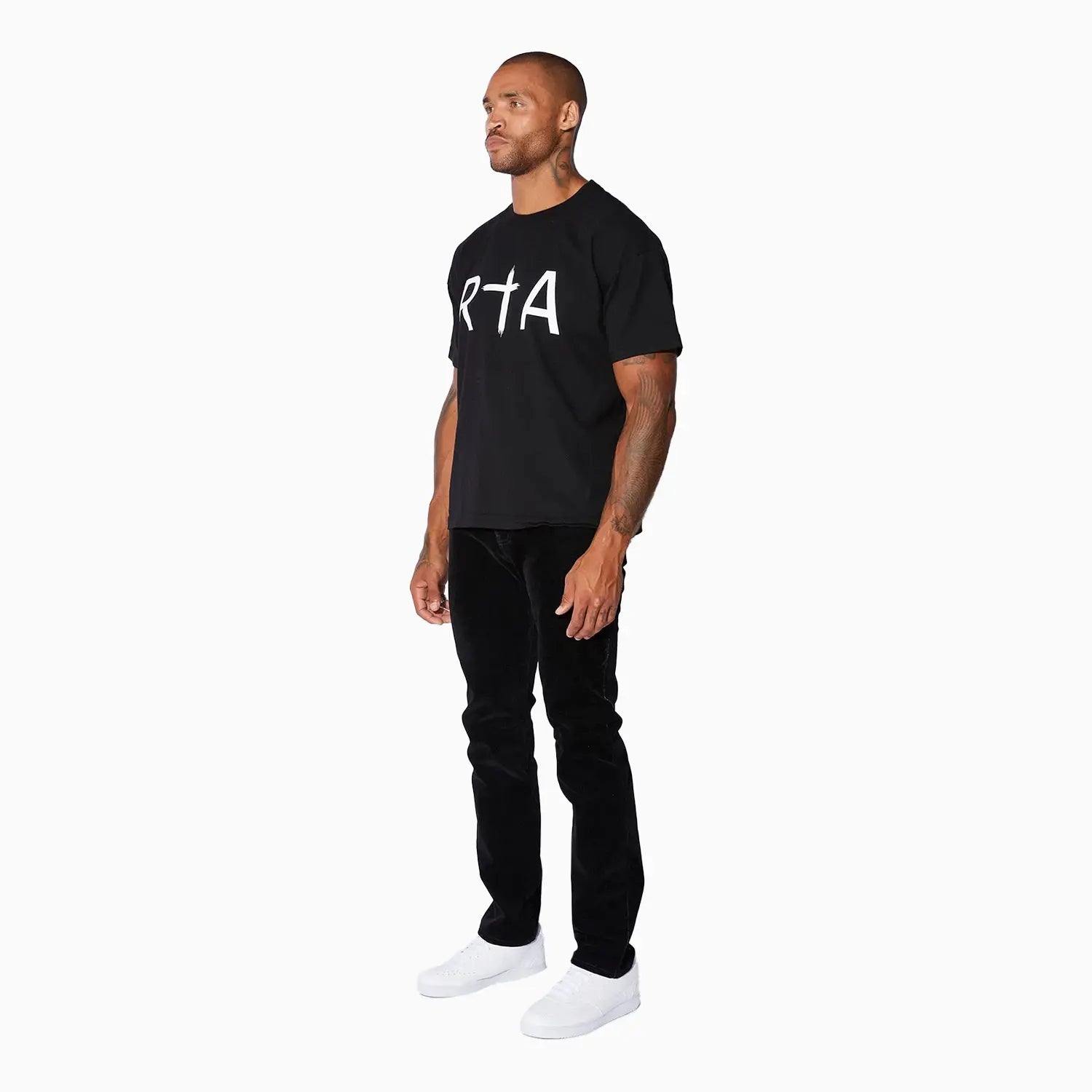 Men's Short Sleeve White Logo T-Shirt RTA - Tops and Bottoms USA