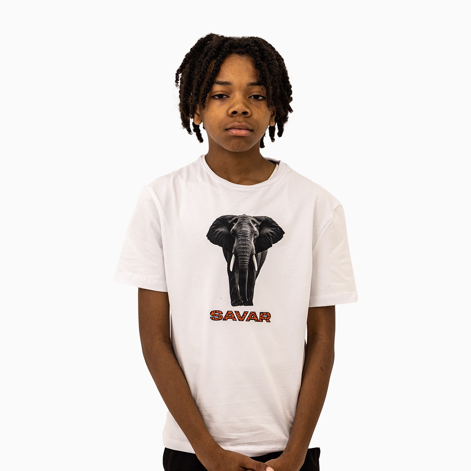 Camiseta de manga corta con logotipo de elefante para niños
