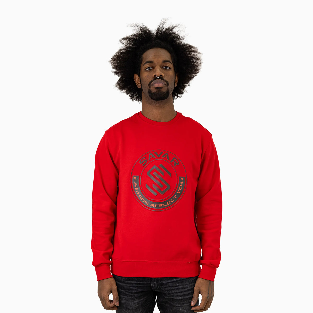 Men's Circle Crew Neck Sweatshirt Savar - Tops and Bottoms USA
