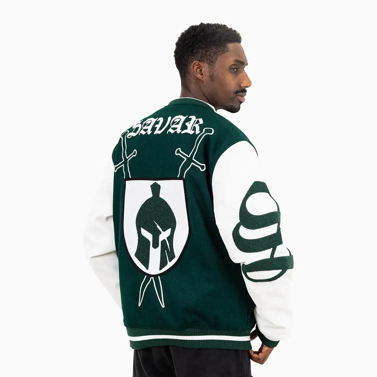Men's Shield Wool Varsity Jacket Savar - Tops and Bottoms USA