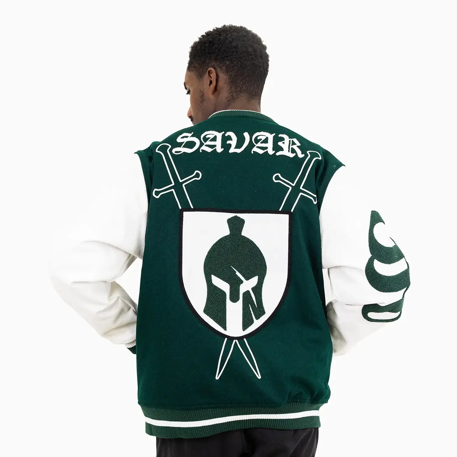Men's Shield Wool Varsity Jacket Savar - Tops and Bottoms USA
