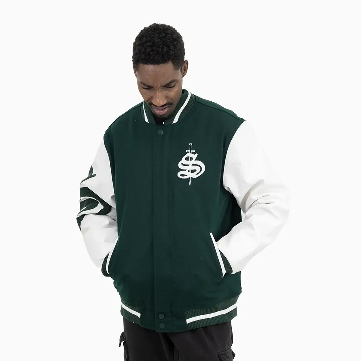 Men's Shield Wool Varsity Jacket Savar - Tops and Bottoms USA