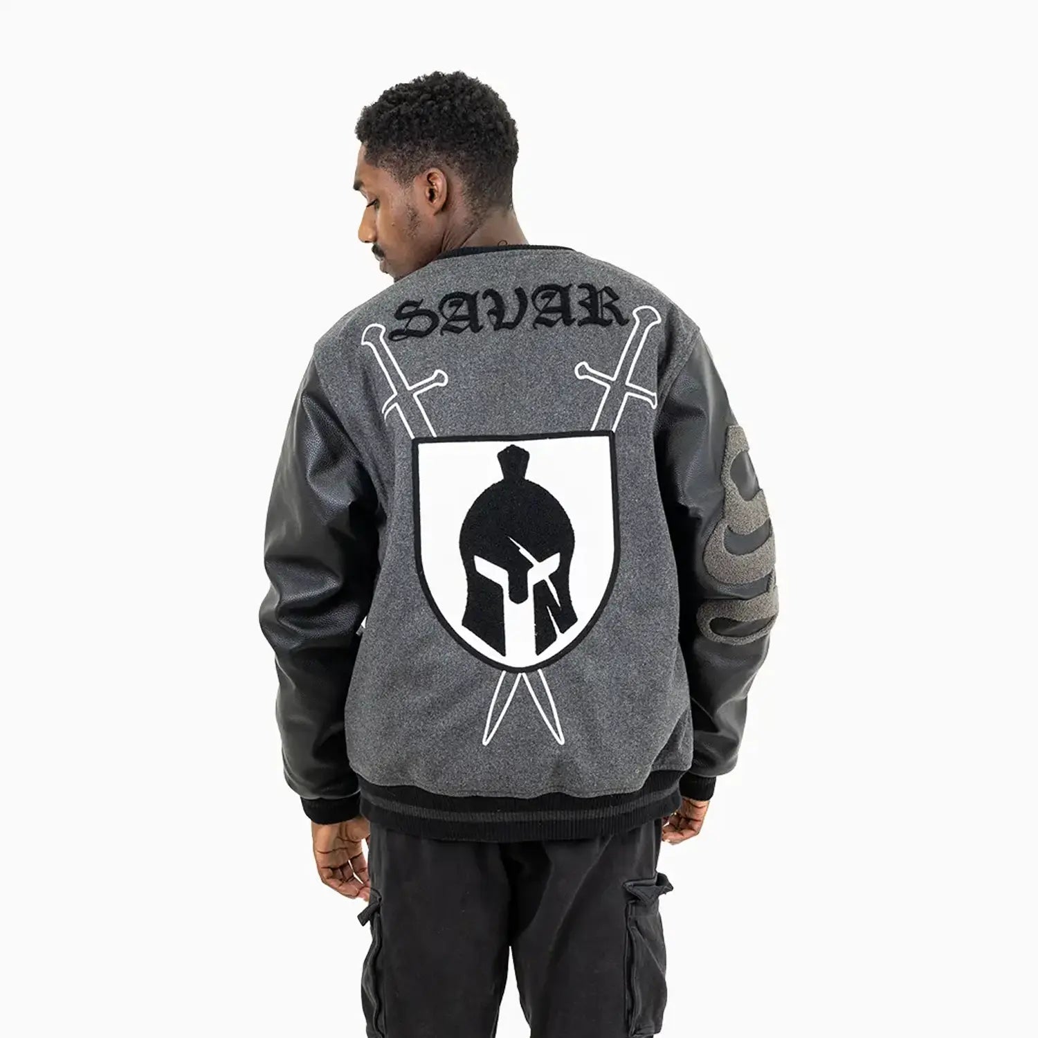Men's Shield Wool Varsity Jacket Savar - Tops and Bottoms USA