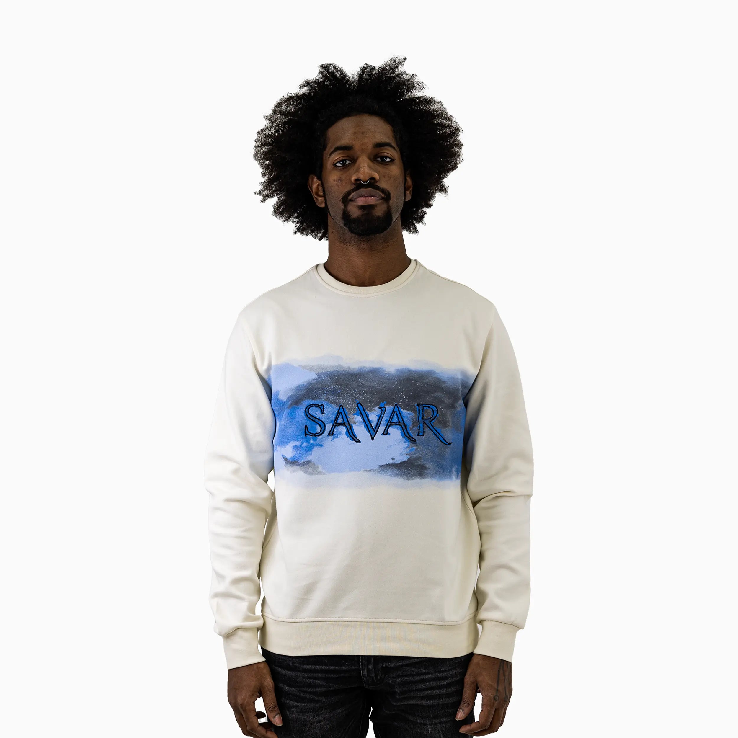 Men's Smoke Crew Neck Sweatshirt Savar - Tops and Bottoms USA