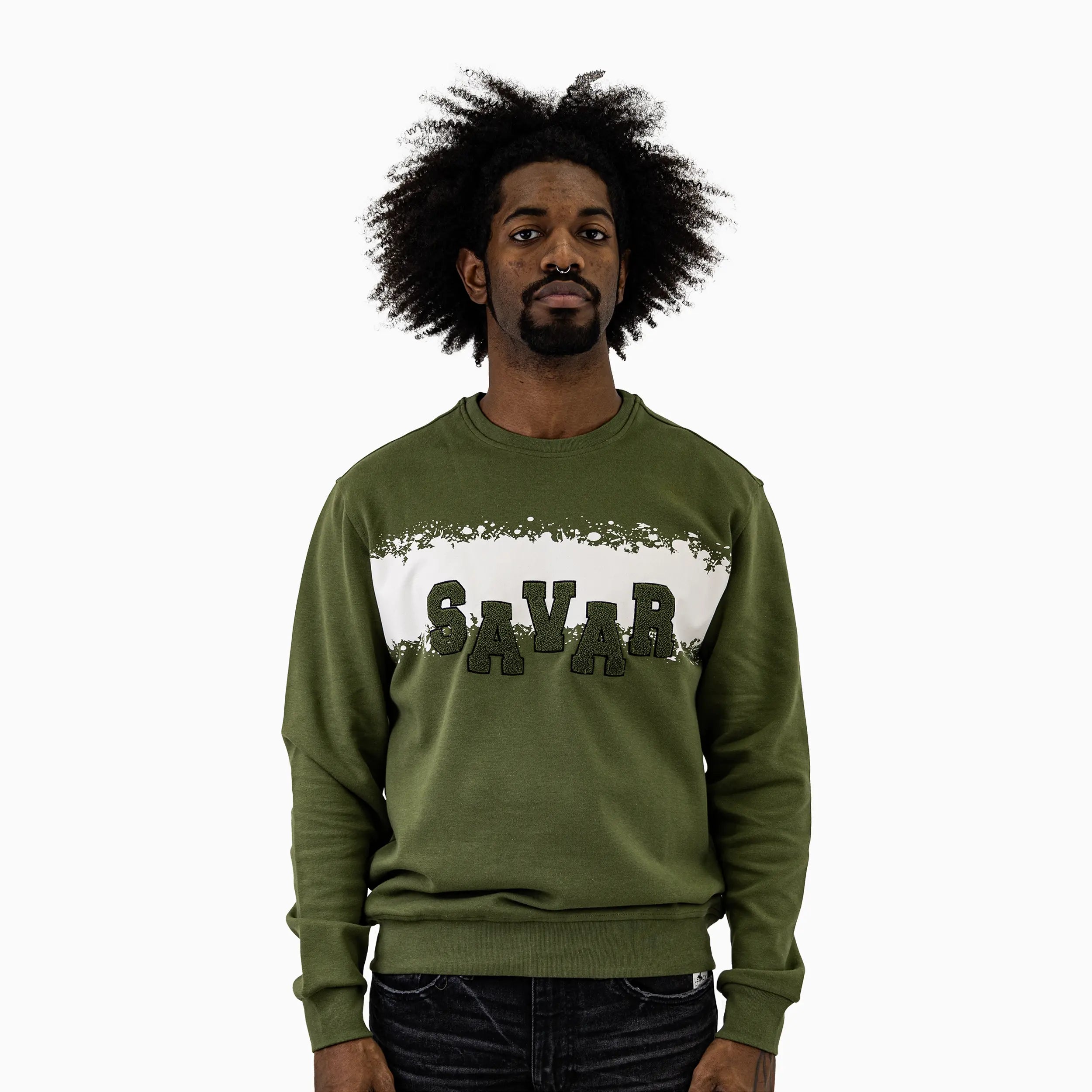 Men's Splash Crew Neck Sweatshirt Savar - Tops and Bottoms USA