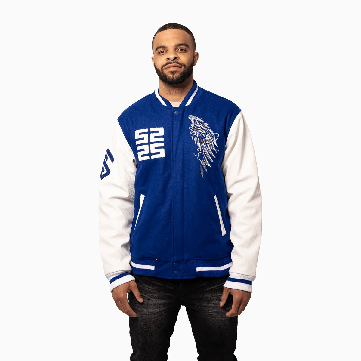 Men's Wings Wool Varsity Jacket Savar - Tops and Bottoms USA