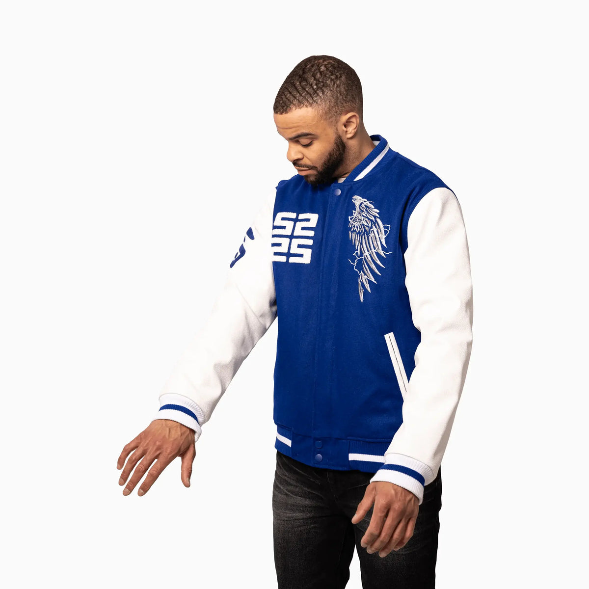 Men's Wings Wool Varsity Jacket Savar - Tops and Bottoms USA