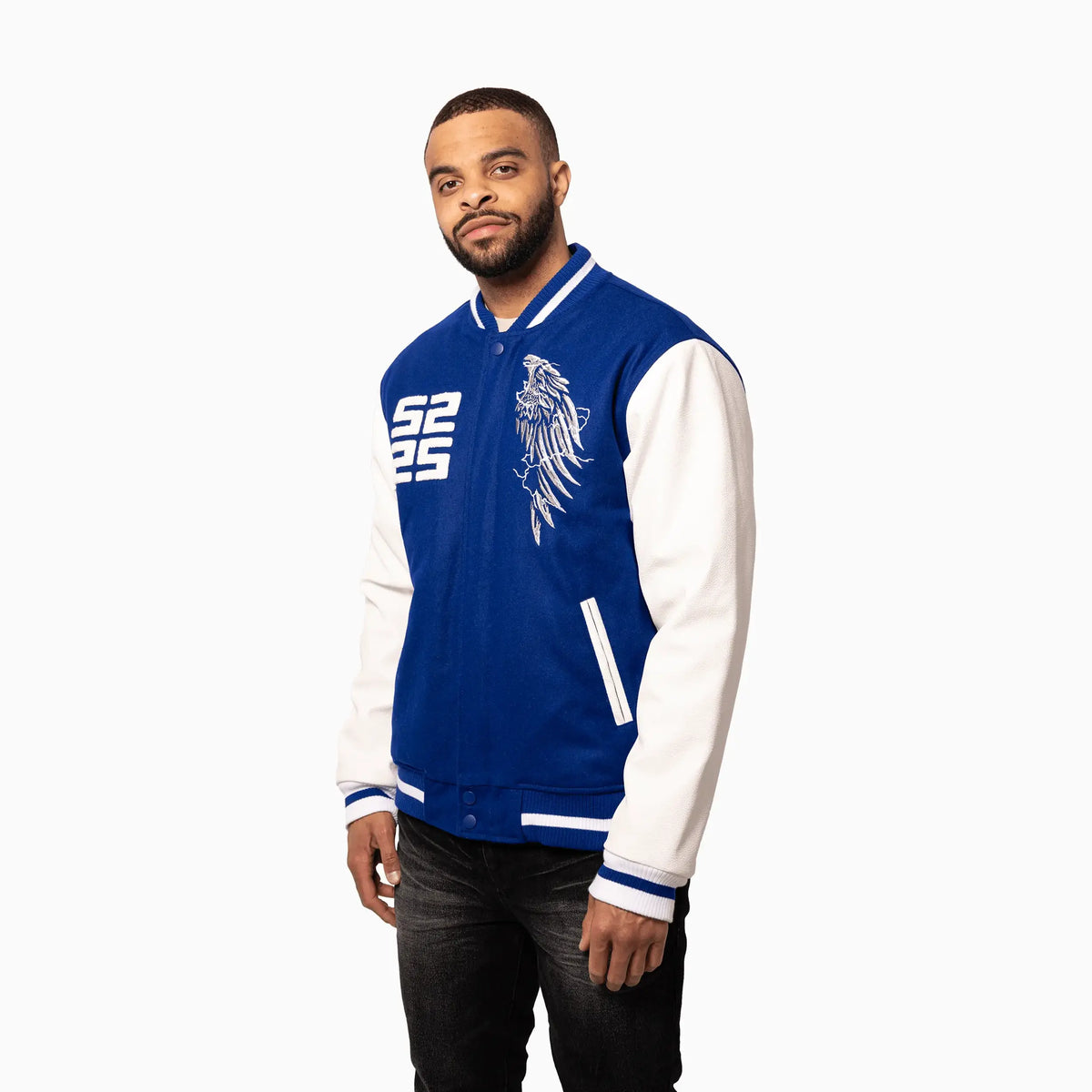 Men's Wings Wool Varsity Jacket Savar - Tops and Bottoms USA