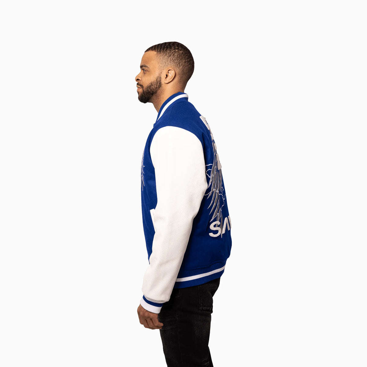 Men's Wings Wool Varsity Jacket Savar - Tops and Bottoms USA